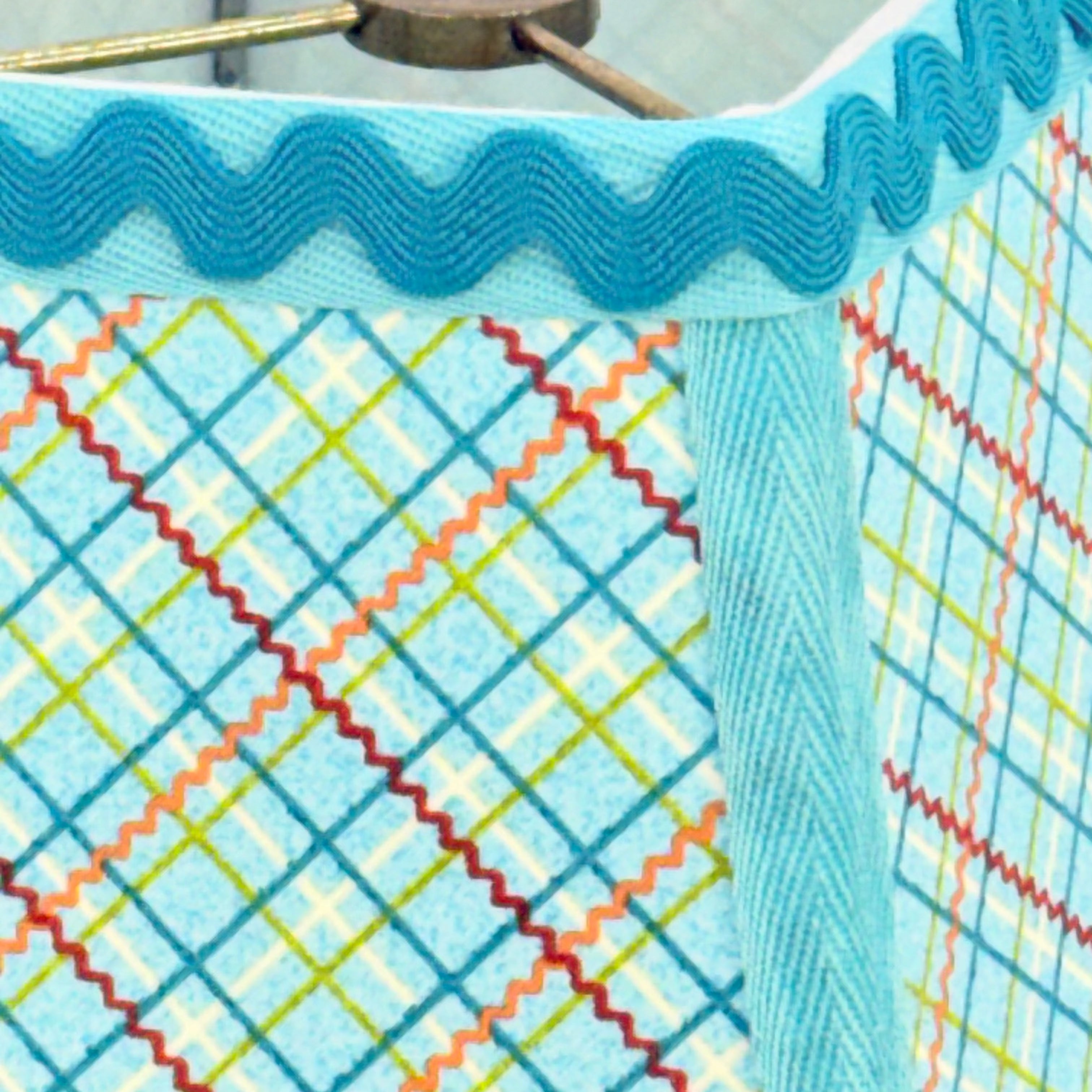 Turquoise Rick Rack - 10.5 inch Rectangular Lampshade