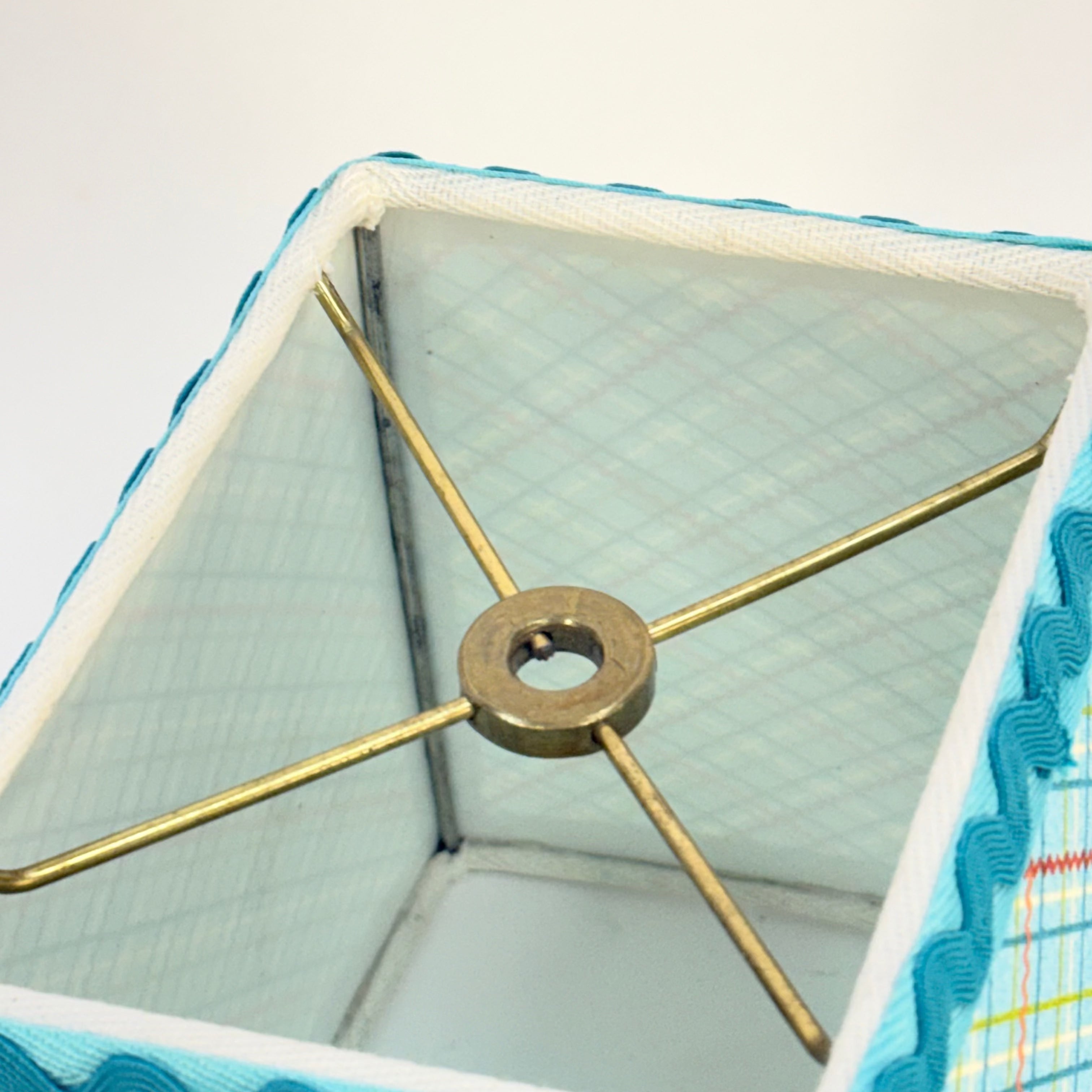 Turquoise Rick Rack - 10.5 inch Rectangular Lampshade