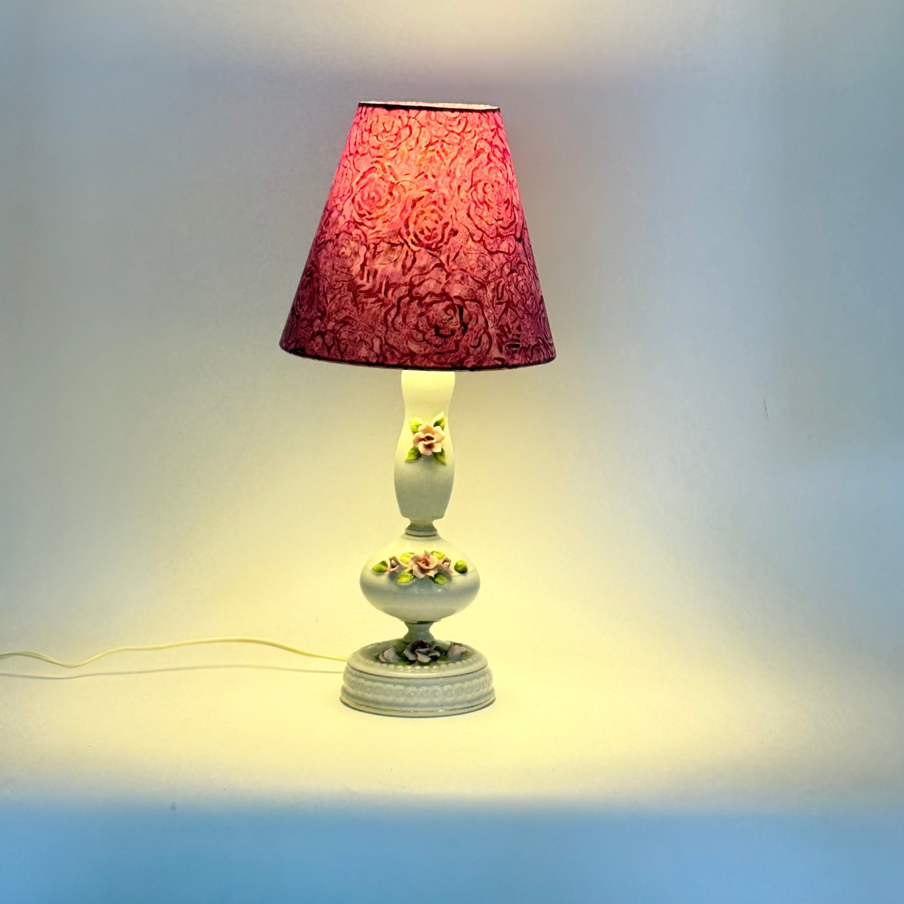 Japanese Ceramic Floral Lamp