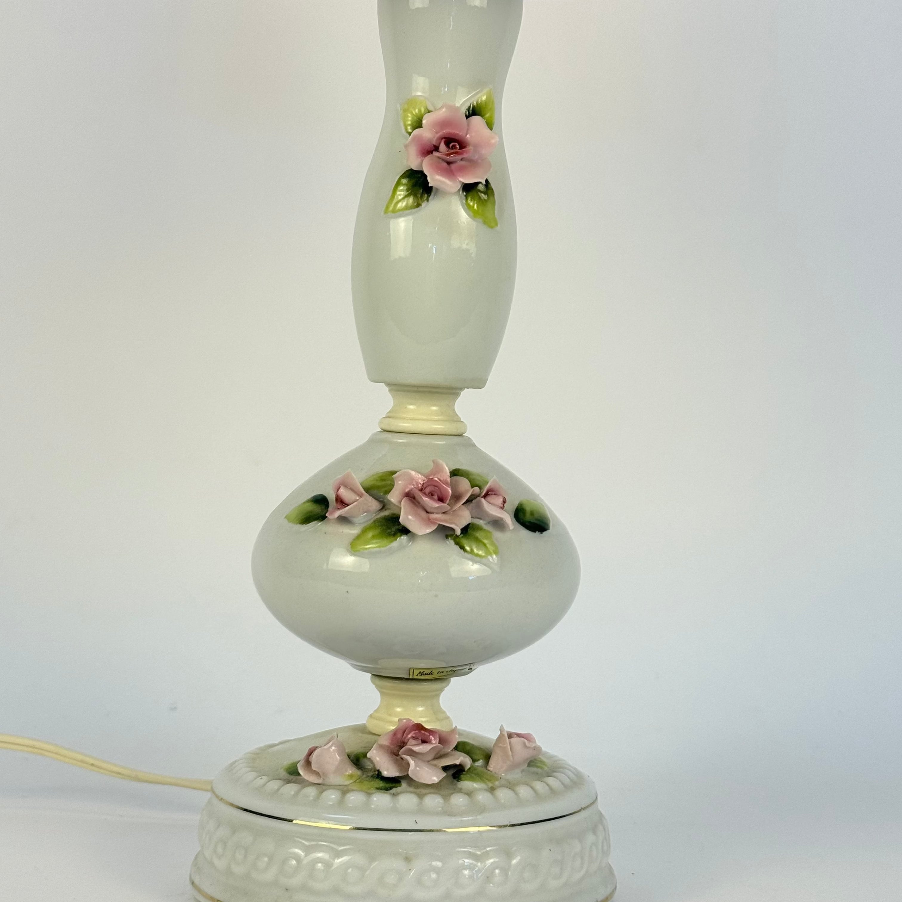 Japanese Ceramic Floral Lamp