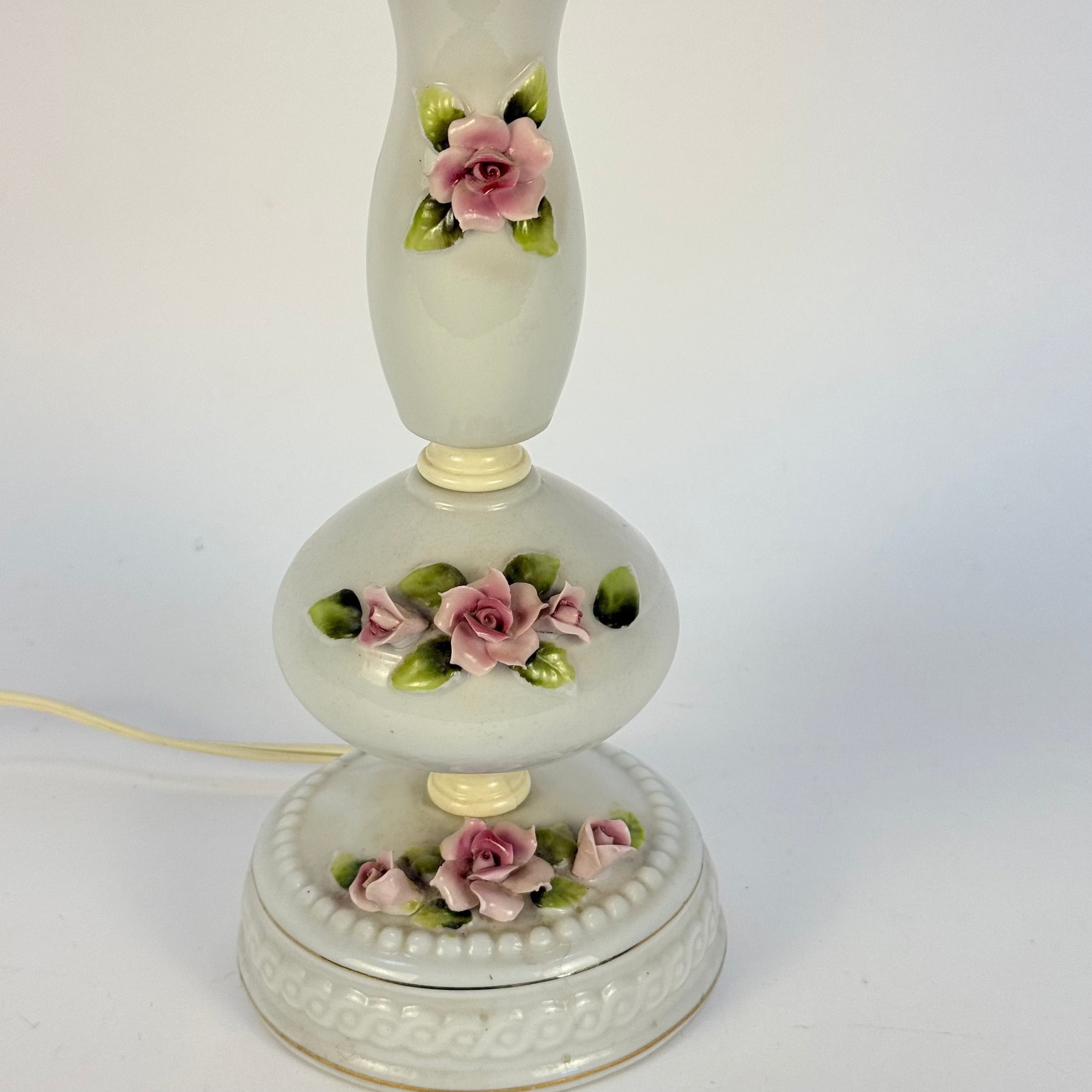 Japanese Ceramic Floral Lamp