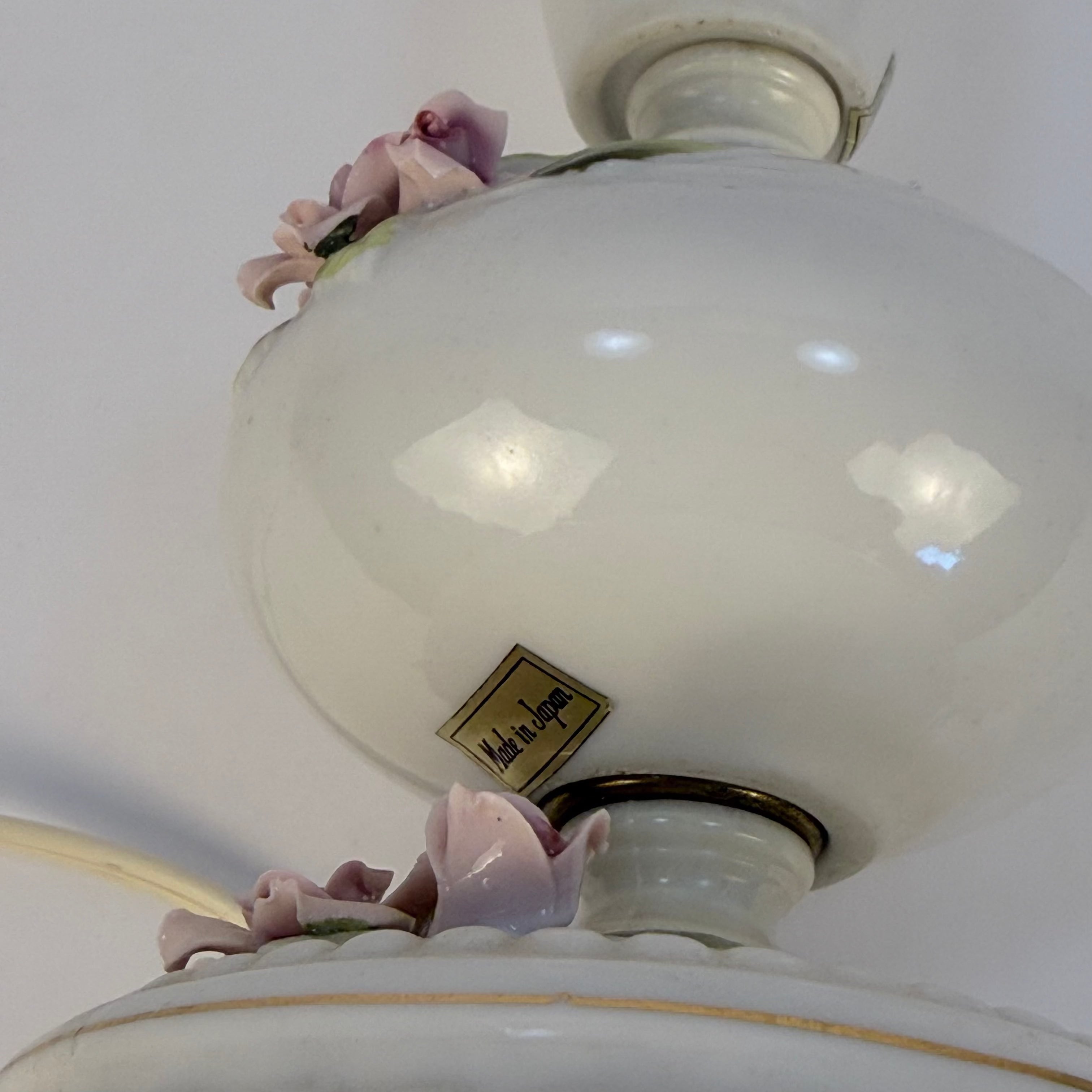 Japanese Ceramic Floral Lamp