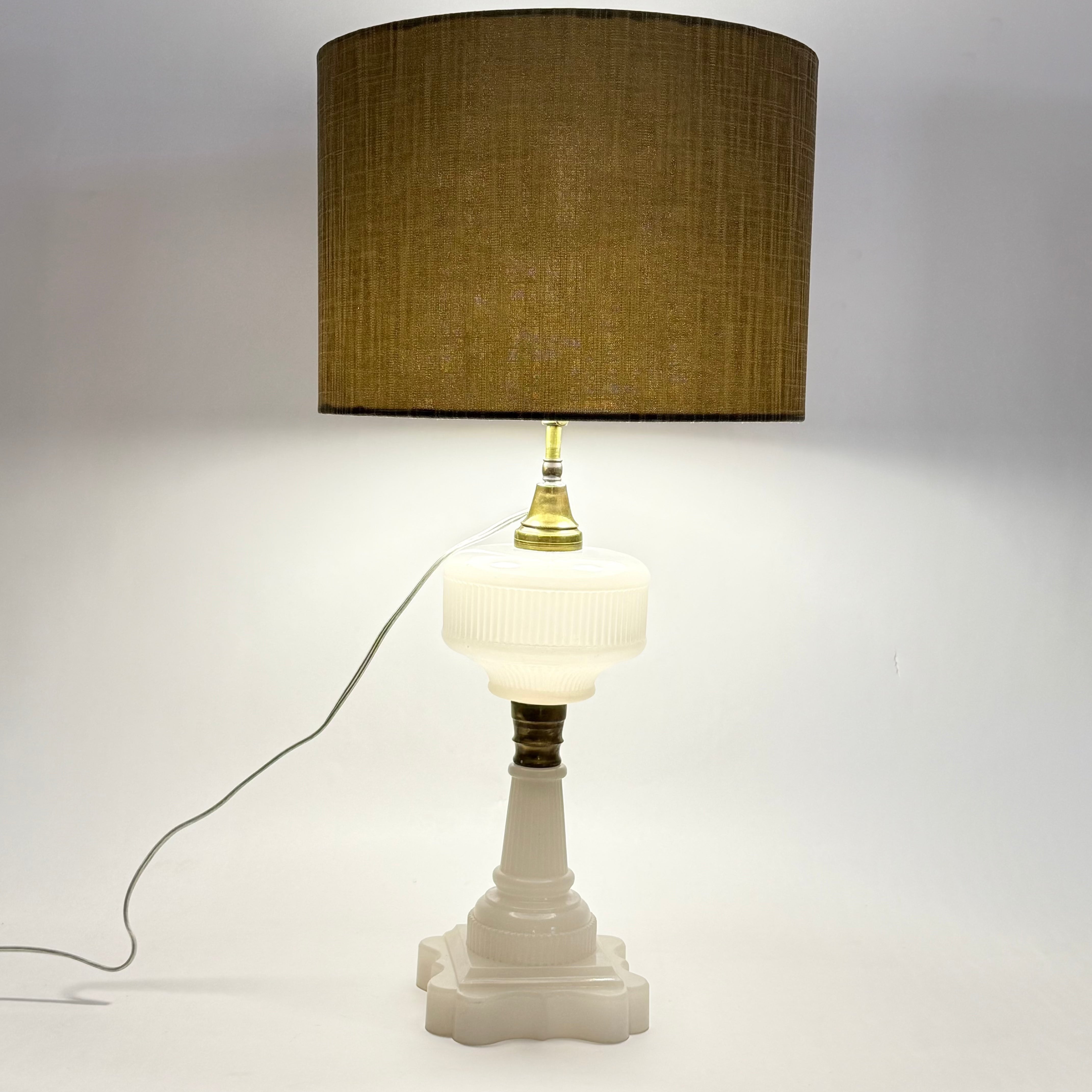 Atterbury Rand Rib Electrified Oil Lamp