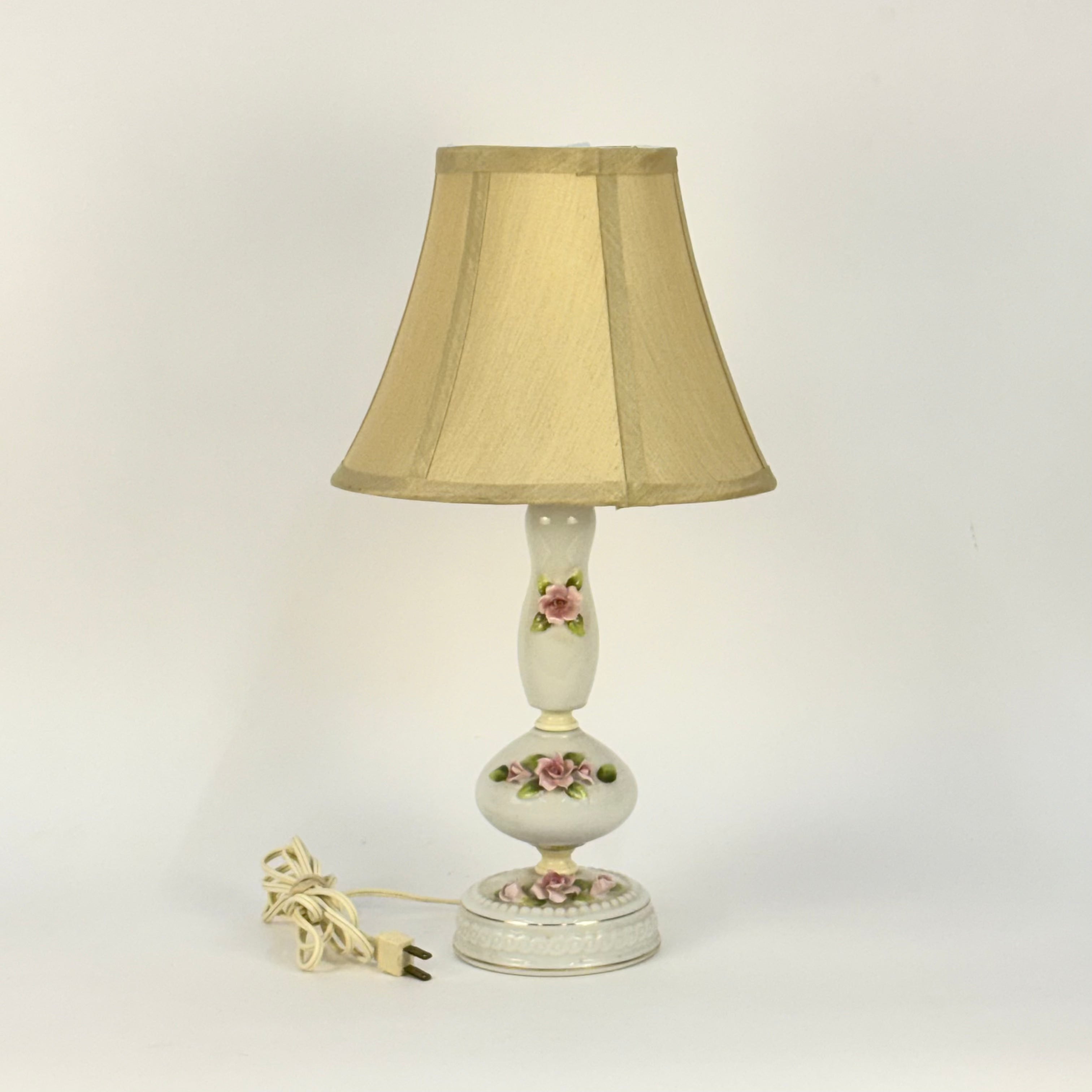 Japanese Ceramic Floral Lamp