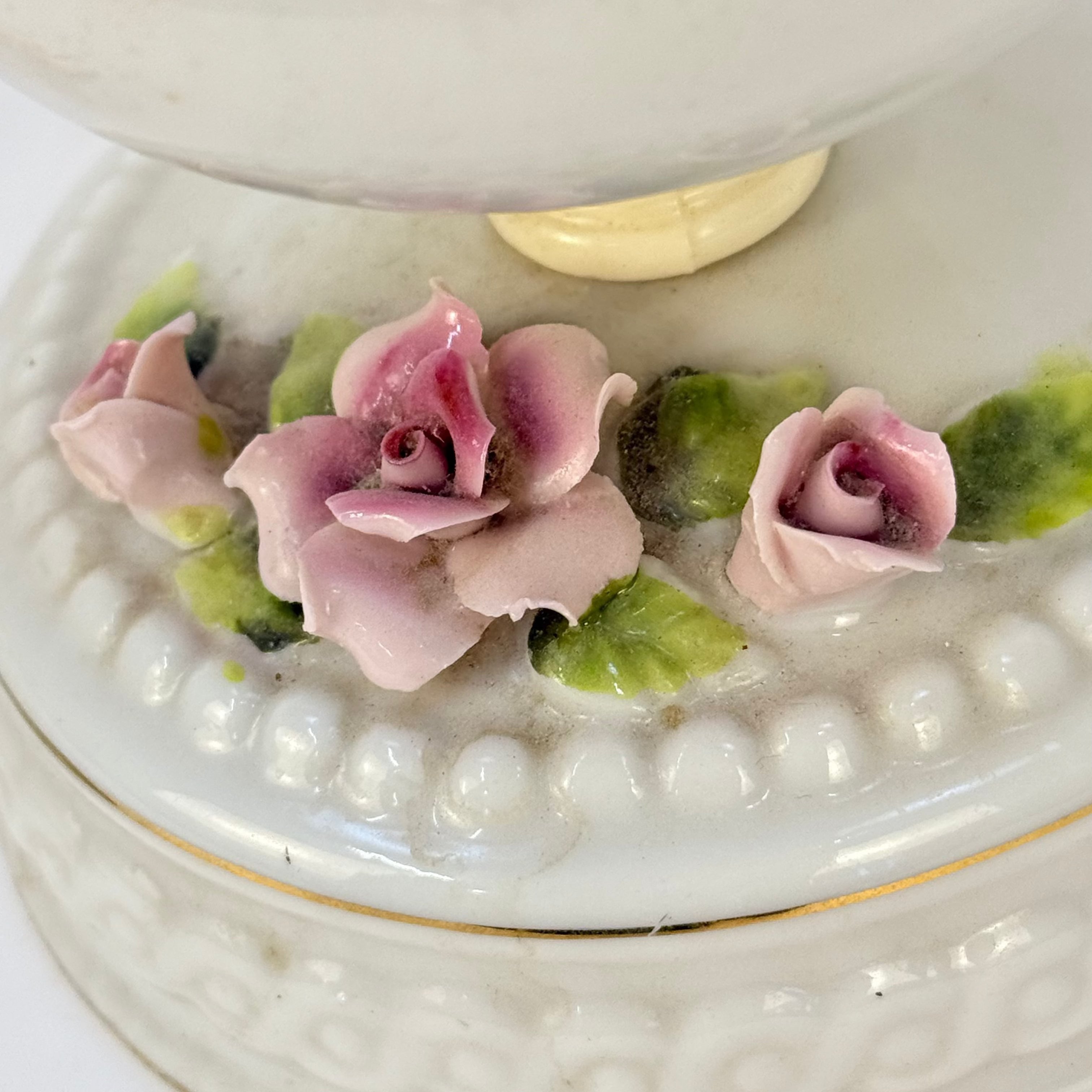 Japanese Ceramic Floral Lamp