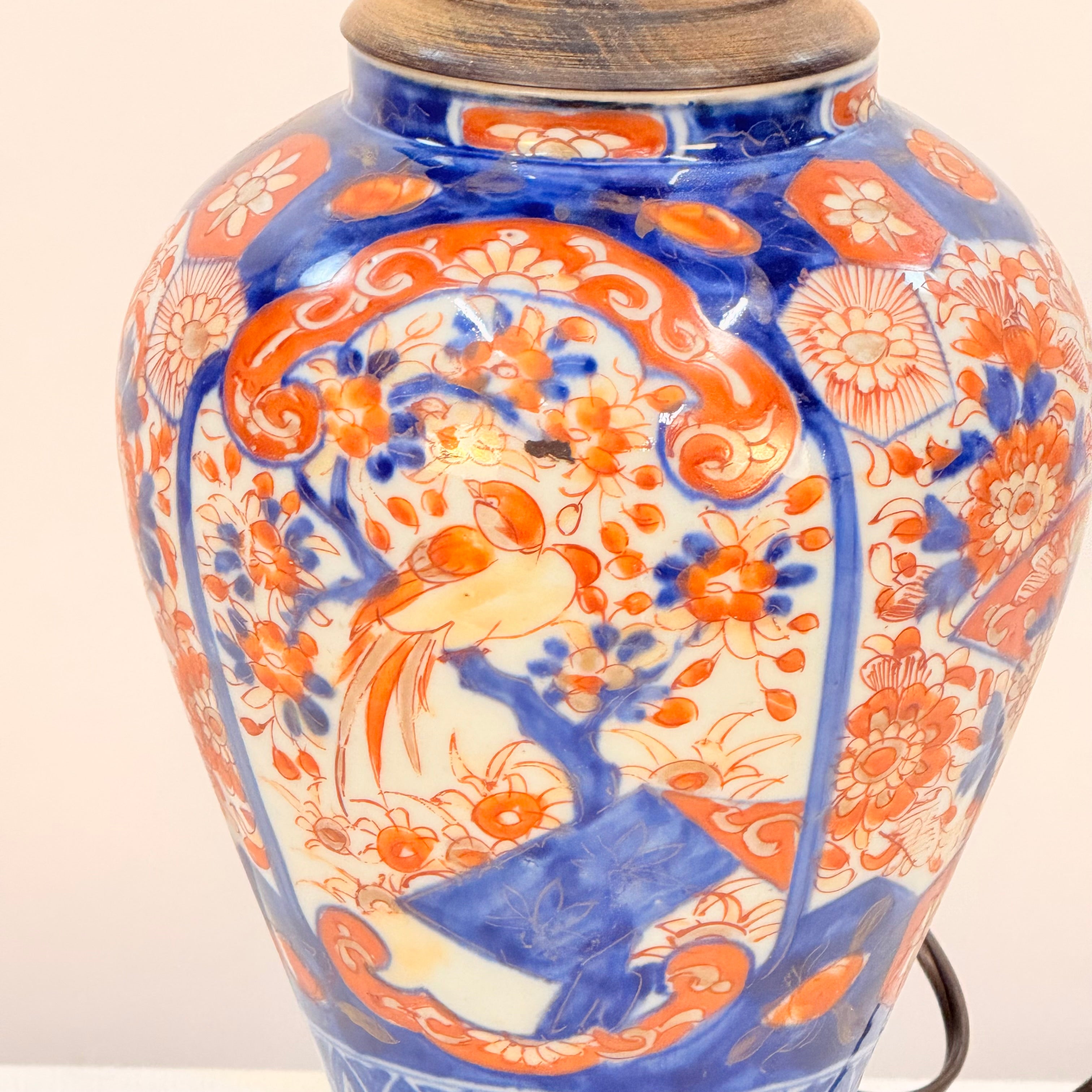 Antique Japanese Imari Vase Lamp