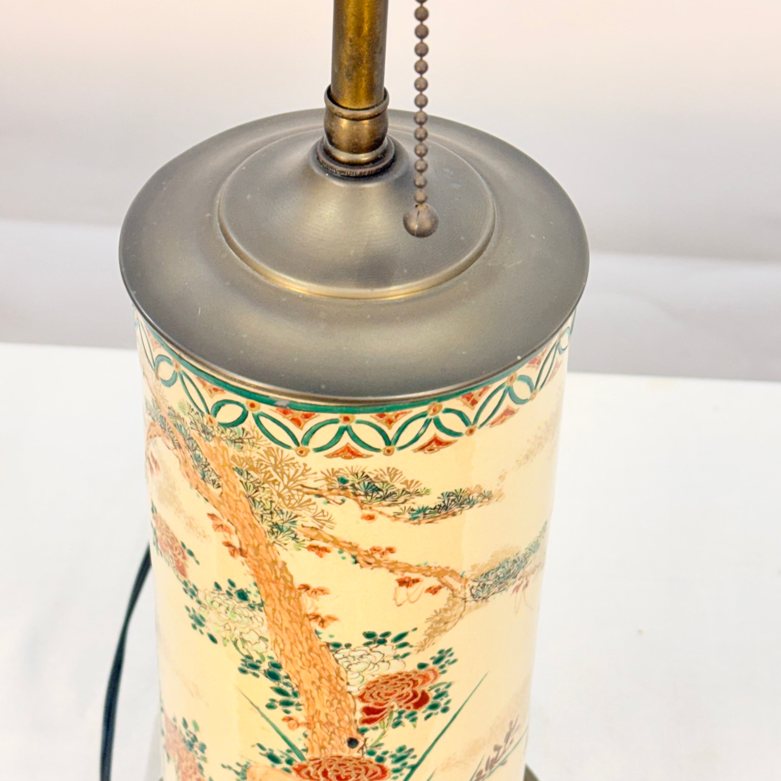 Decorative lamp with floral patterns on a white background