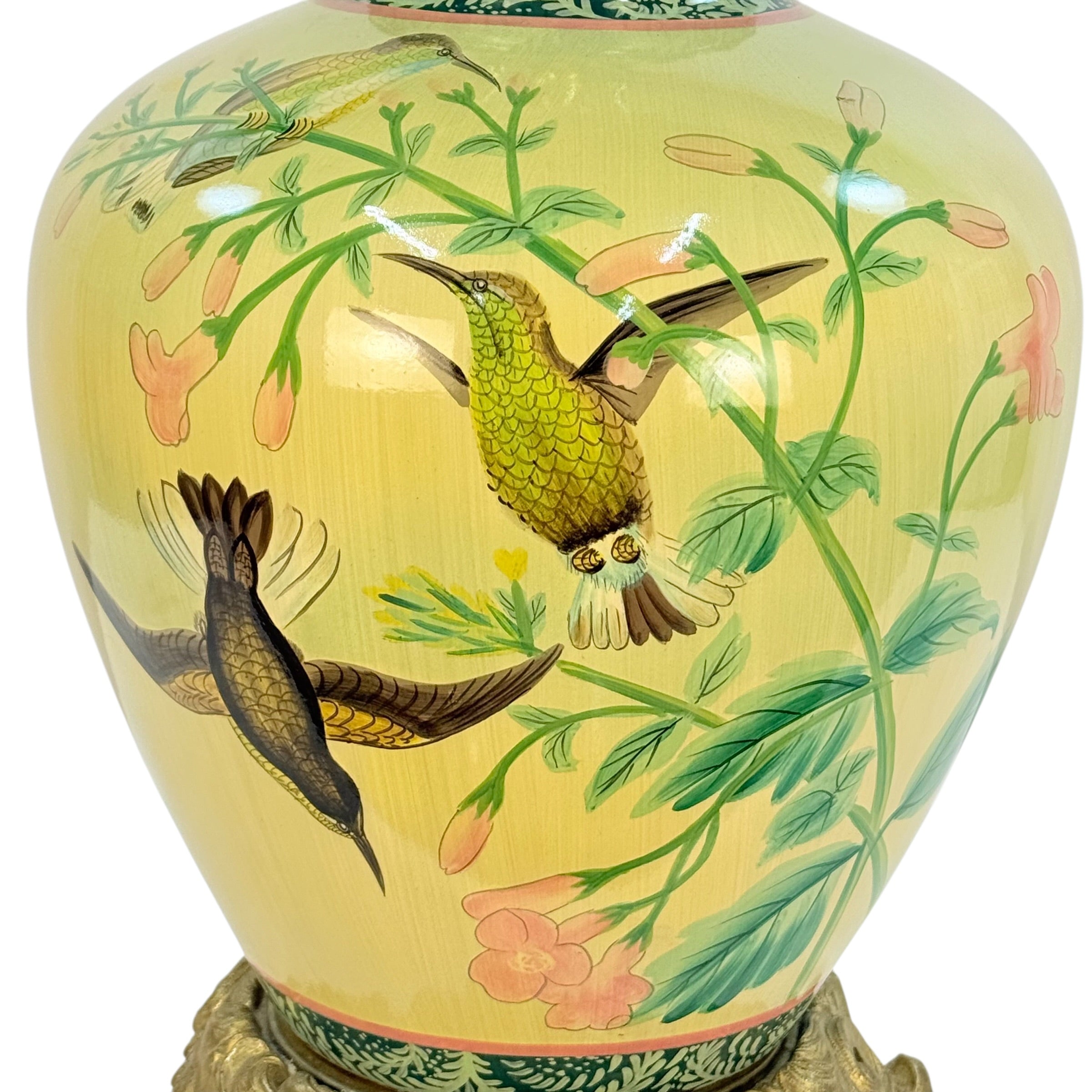 Vintage 1998 John Richard Chinoiserie Bird Porcelain Table Lamp #5393 USA