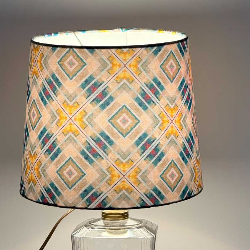 Geometric Print Cotton Empire Lampshade - Available in Multiple Sizes