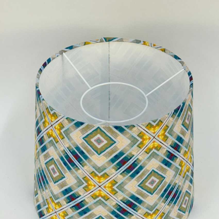 Geometric Print Cotton Empire Lampshade - Available in Multiple Sizes