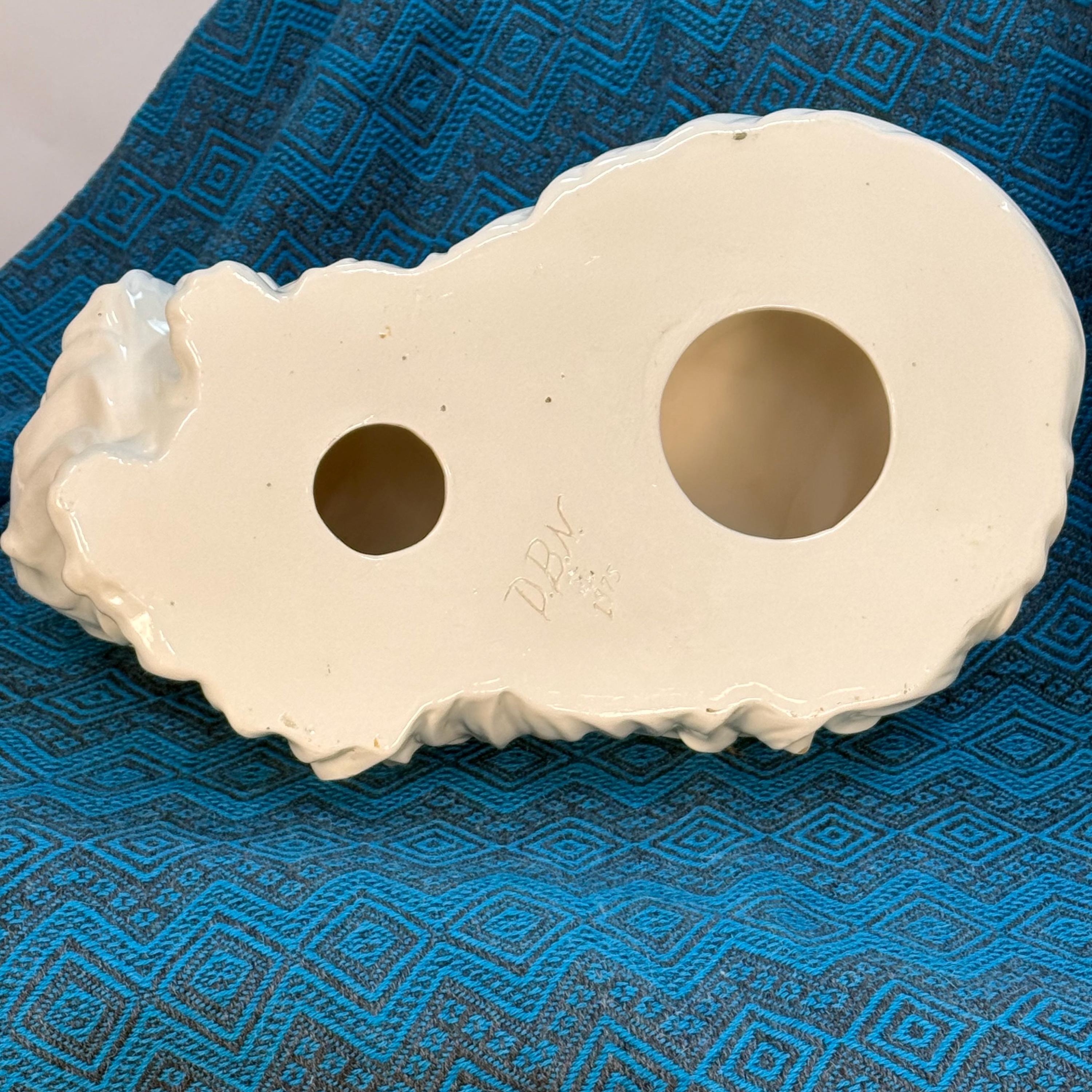 Life Size Vintage White Ceramic Cat