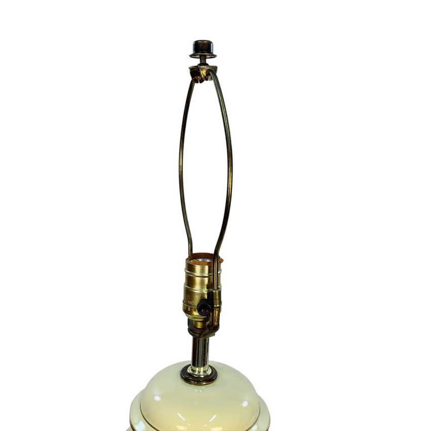 Vintage Yellow Peacock Ginger Jar Lamp, Chinoiserie Style Ceramic Table Lamp on Wood Base, 3 Way, 25.25” Tall