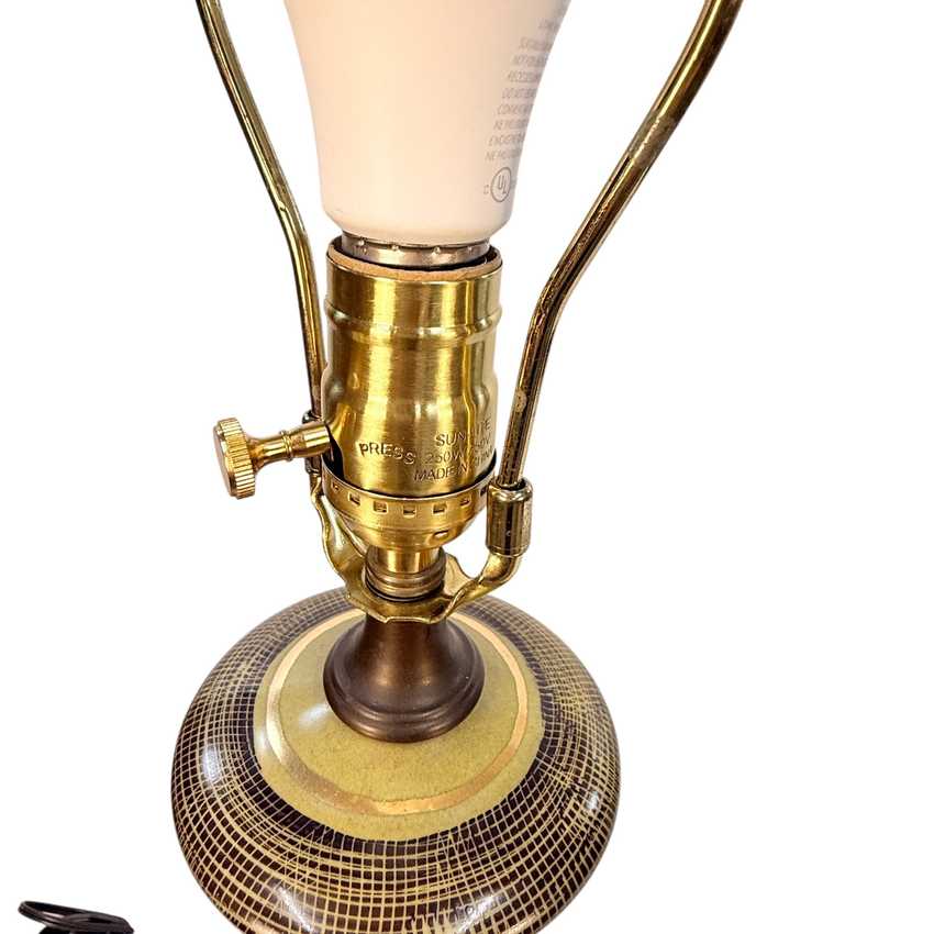 Vintage Gold Green Table Lamp, Mcm Elegant Mcm Lamp, Unique Retro Vintage Lamp
