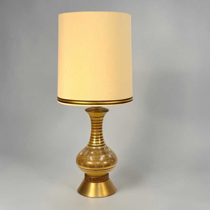 Vintage Gold Green Table Lamp, Mcm Elegant Mcm Lamp, Unique Retro Vintage Lamp