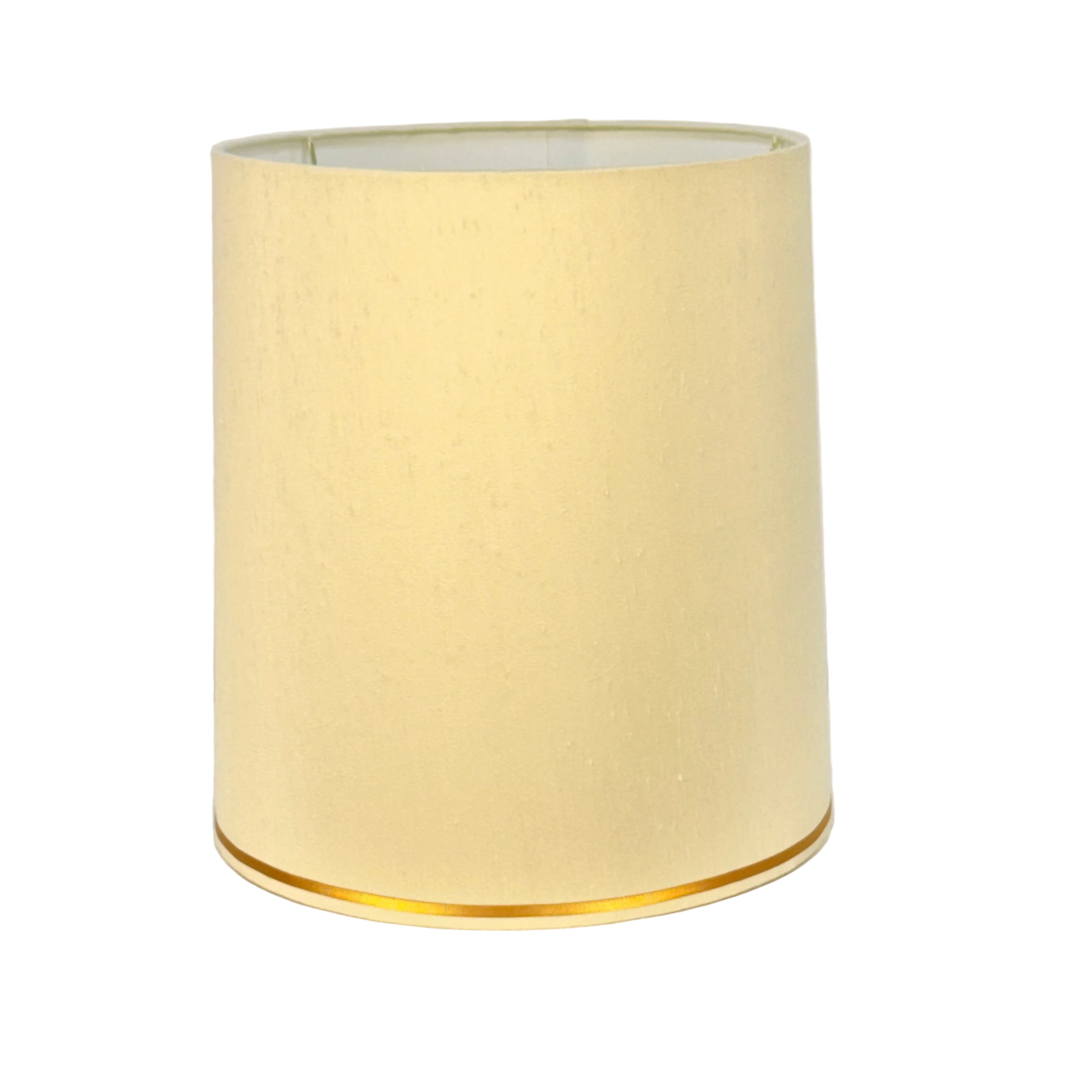 Mid Century Modern Classic Lampshade 13 inch Diameter | 14.25 inch Tall | Brown Gold Trim