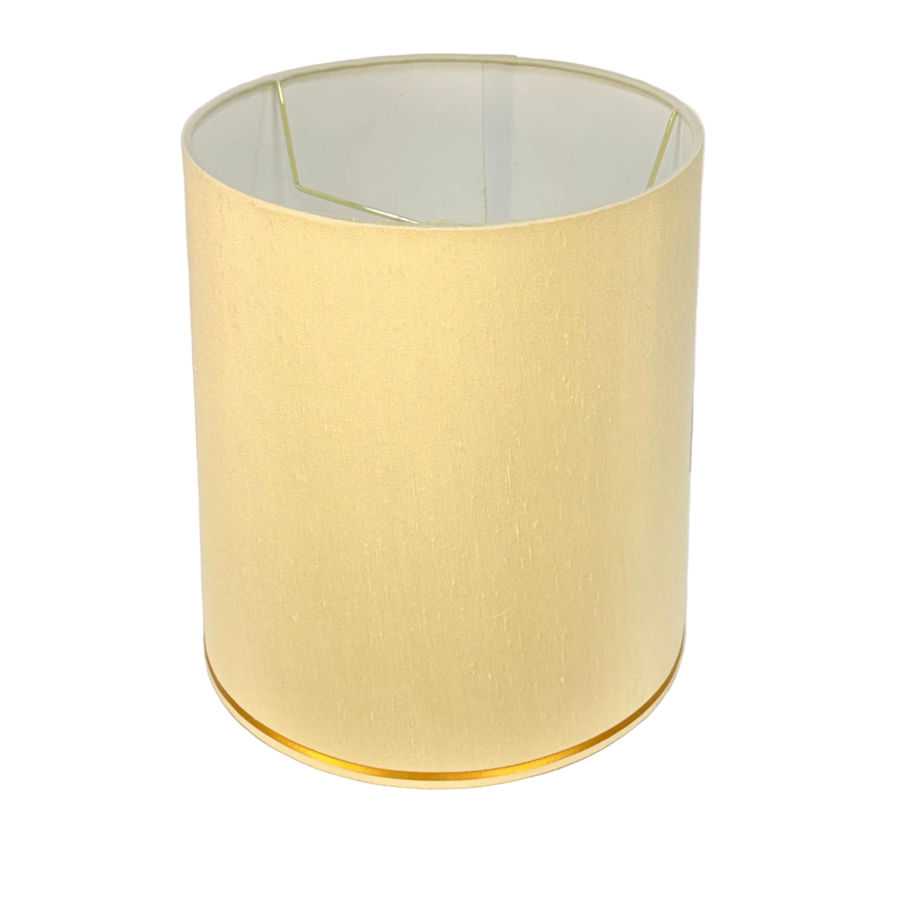 Mid Century Modern Classic Lampshade 13 inch Diameter | 14.25 inch Tall | Brown Gold Trim