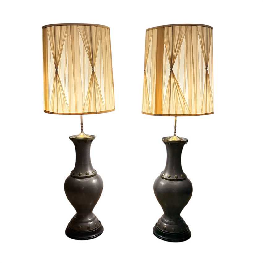 Industrial Mcm Monumental Large Lamps, Oversized Monumental Lamps, Vintage Retro Industrial Lamps