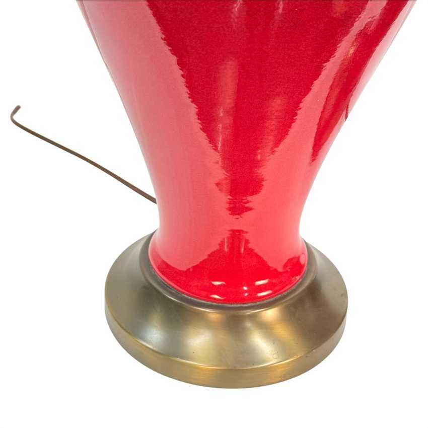 Vintage Oxblood Red Ceramic Table Lamps Pair | 1960s Asian Style Ginger Jar Lamps | Large 30 Inch Matching Lamps