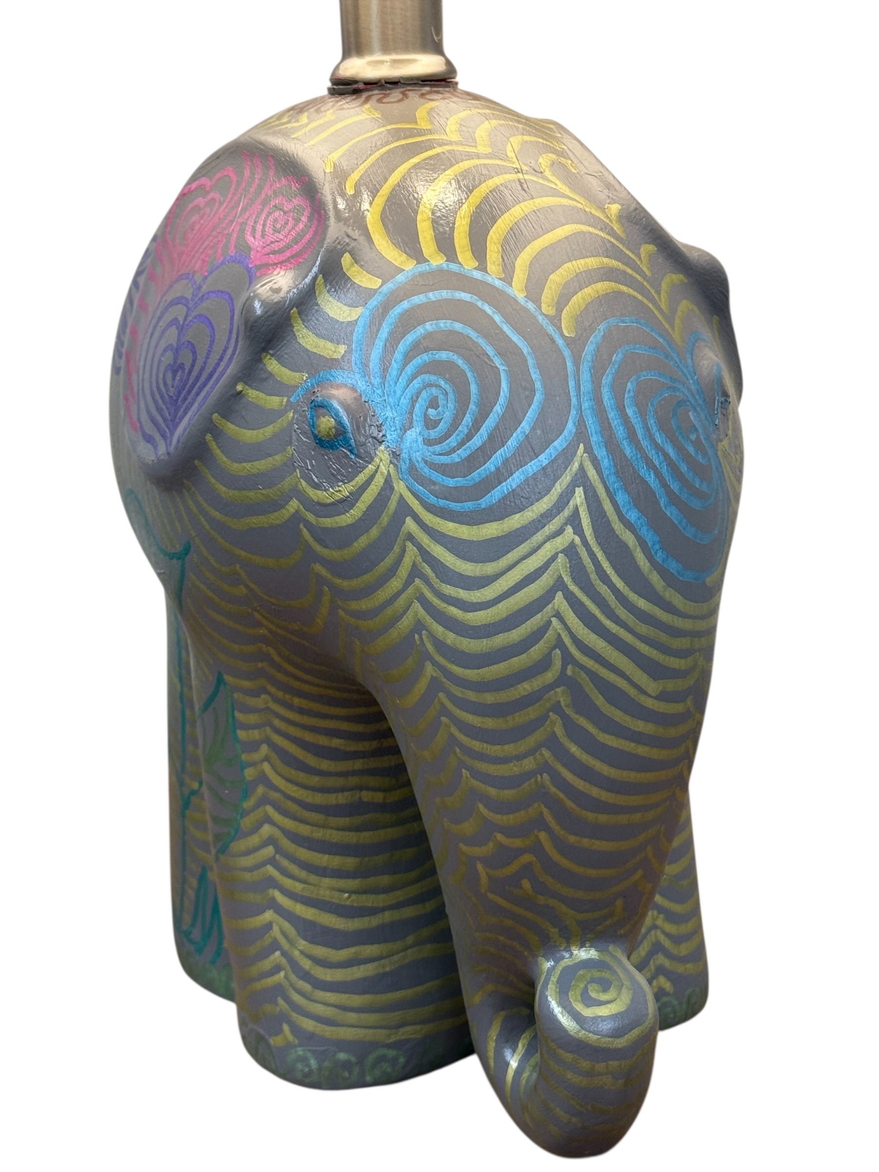 Painted Elephant Lamp