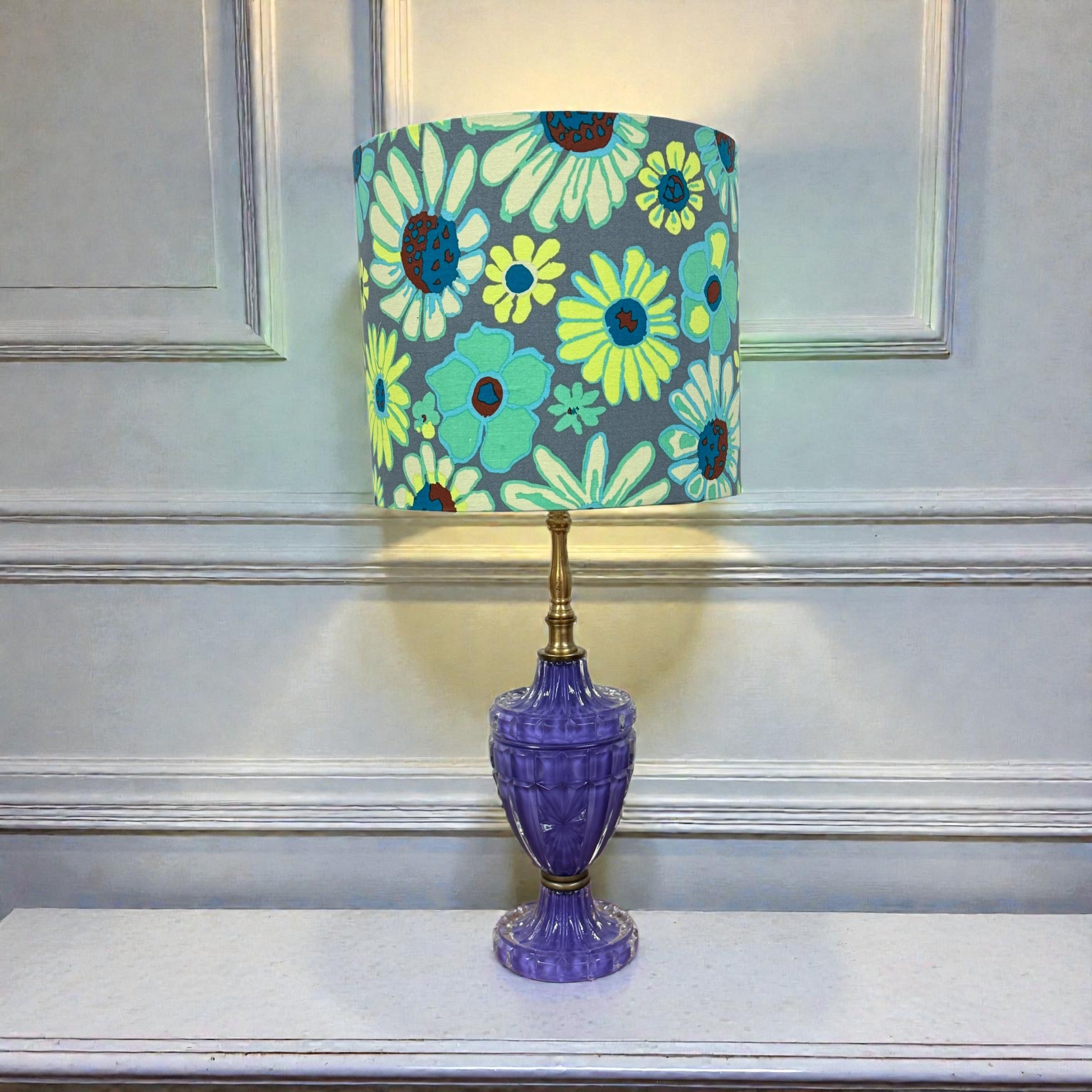 Purple Painted Glass Lamp