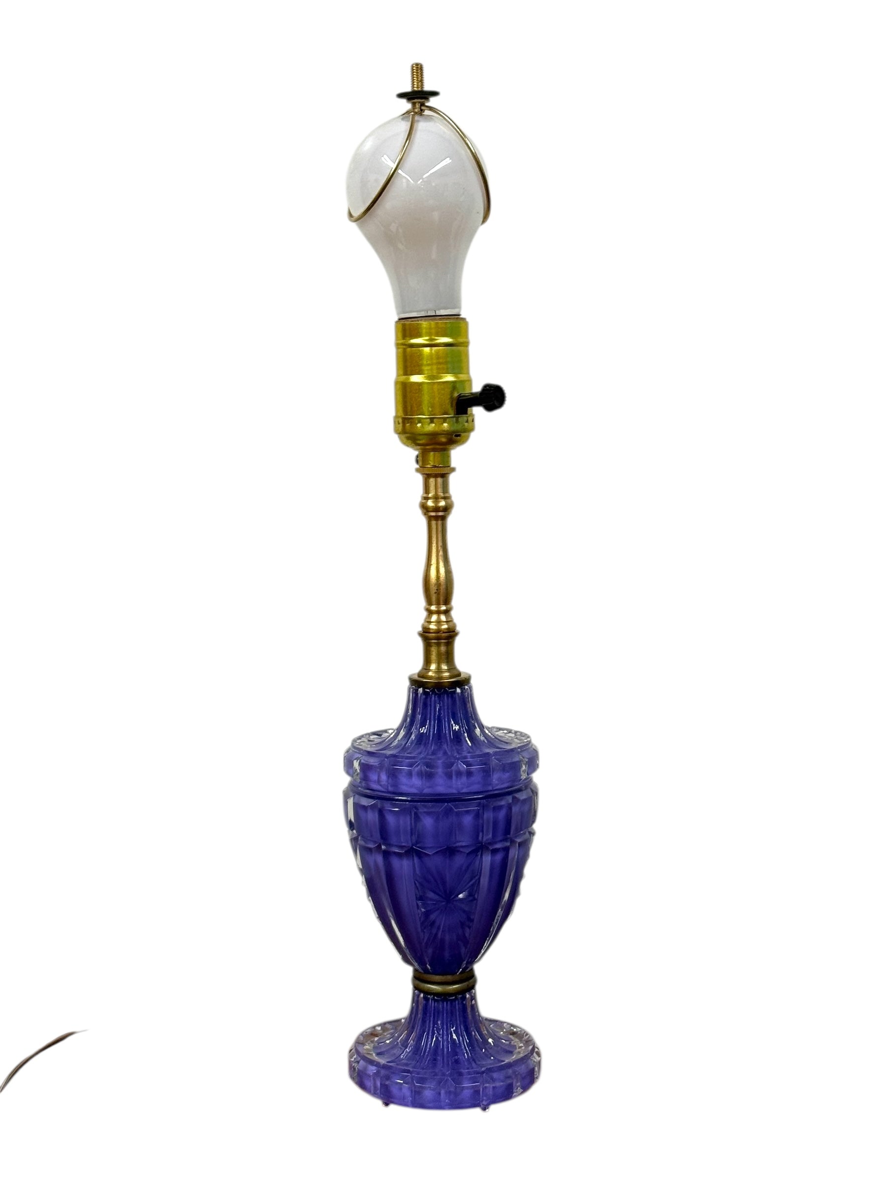 Purple Painted Glass Lamp