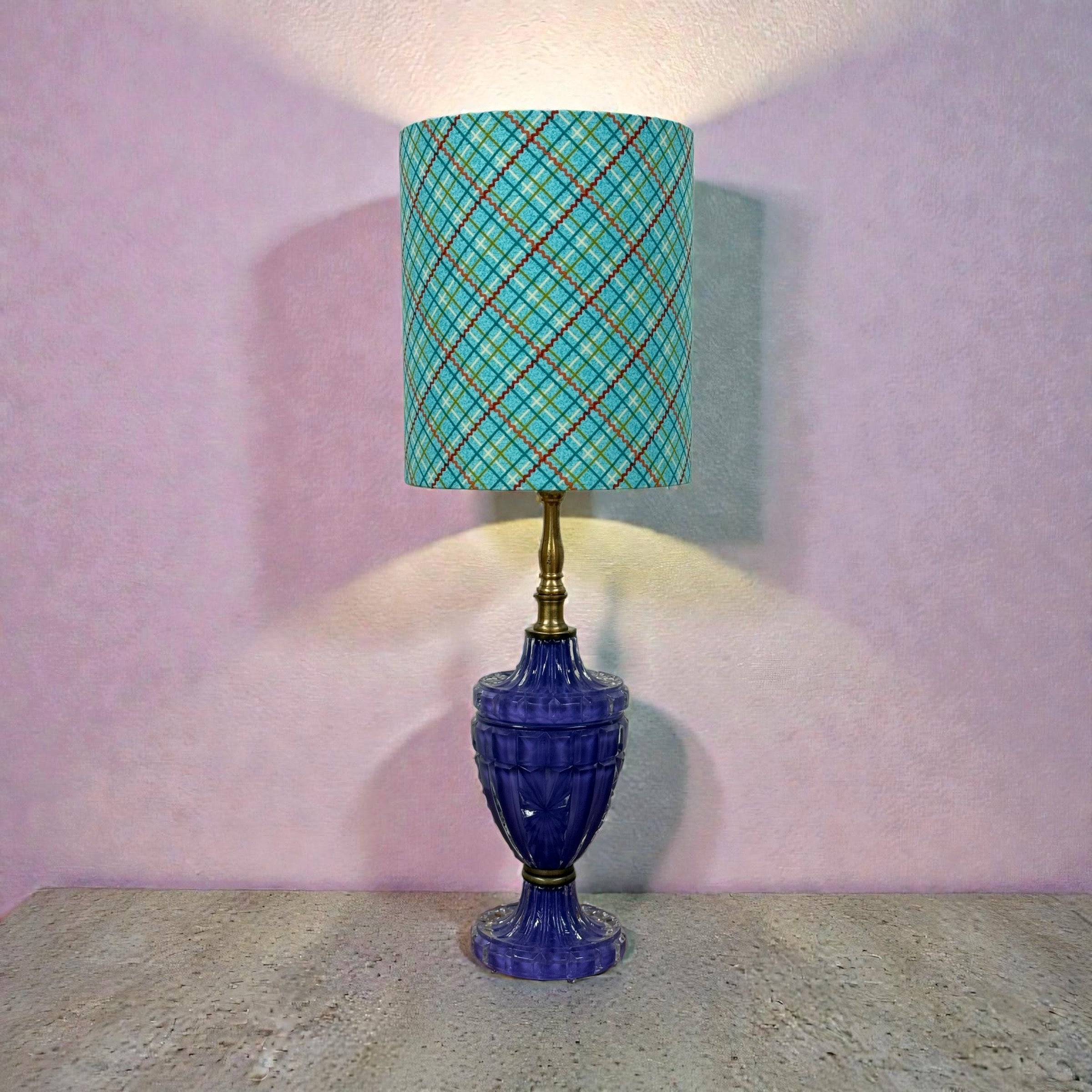 Purple Painted Glass Lamp