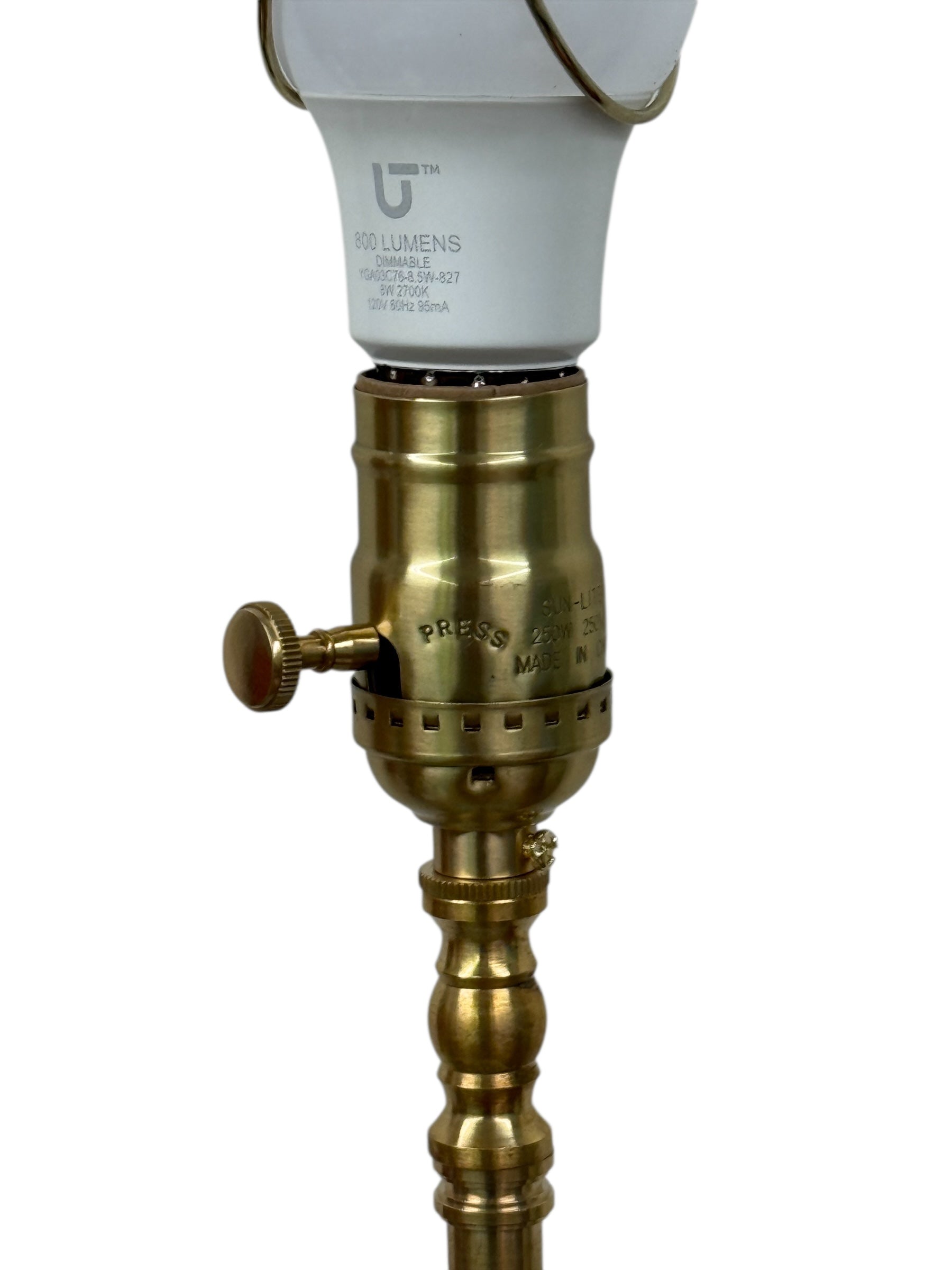 Painted Turquoise Blue Glass Lamp