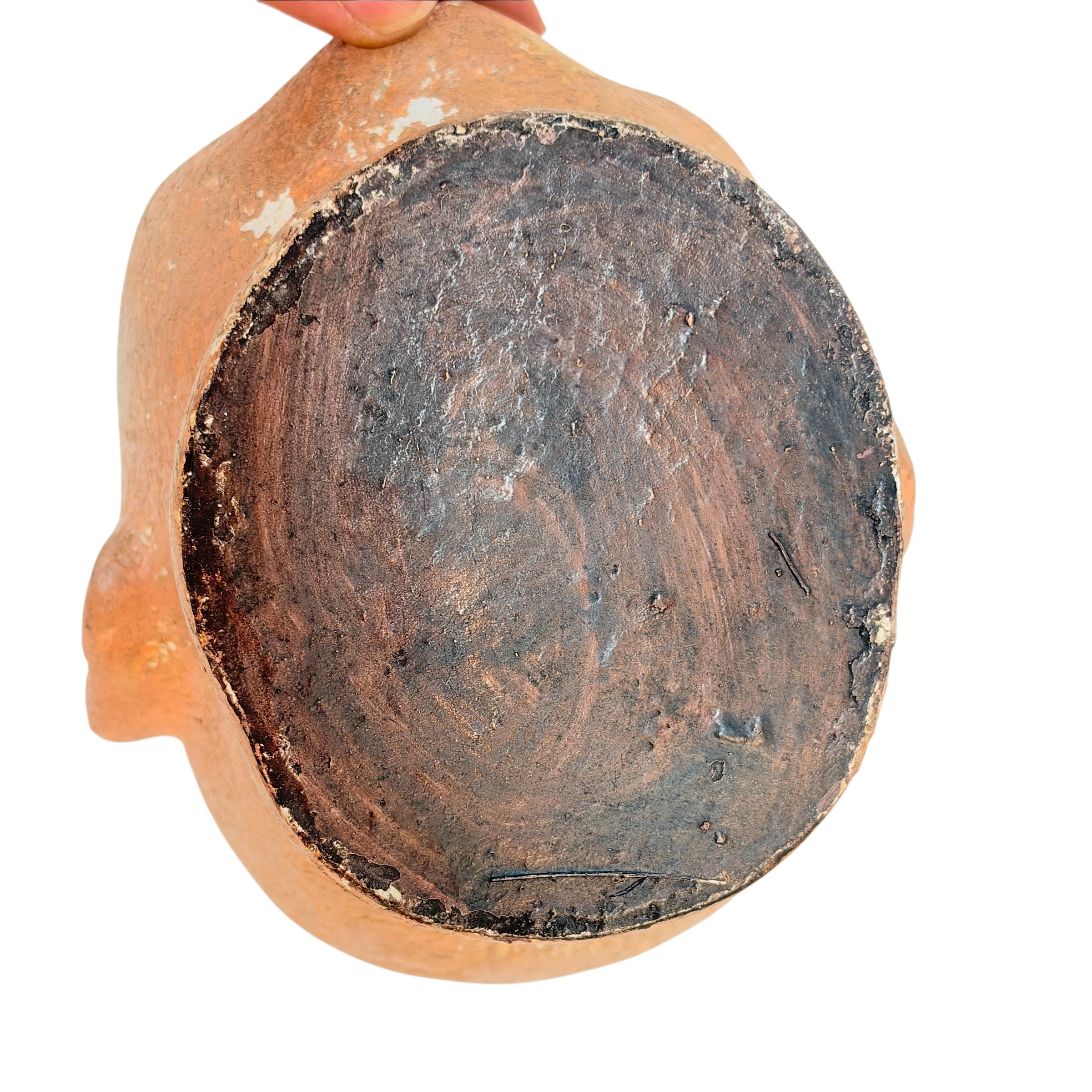 Vintage Papier Mâché Mannequin Head – Hand Painted Folk Art Display Head – Antique Style Hat Wig Form – Chippy Primitive Decor