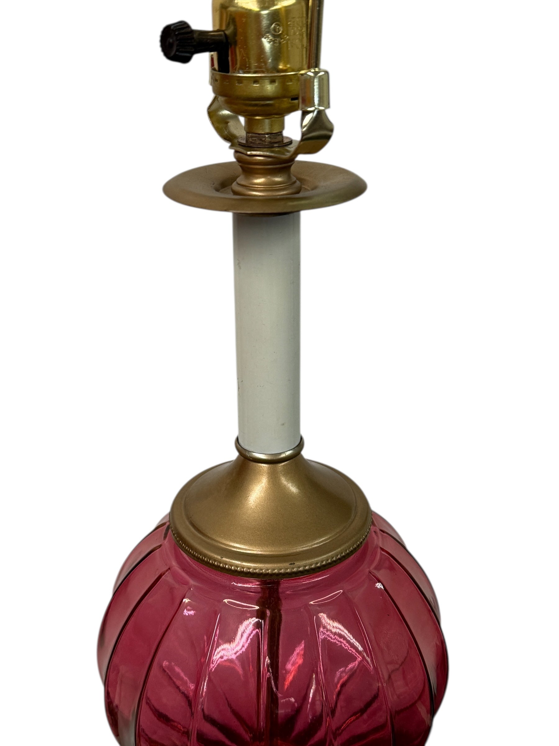 Pink Glass Candlestick Lamp