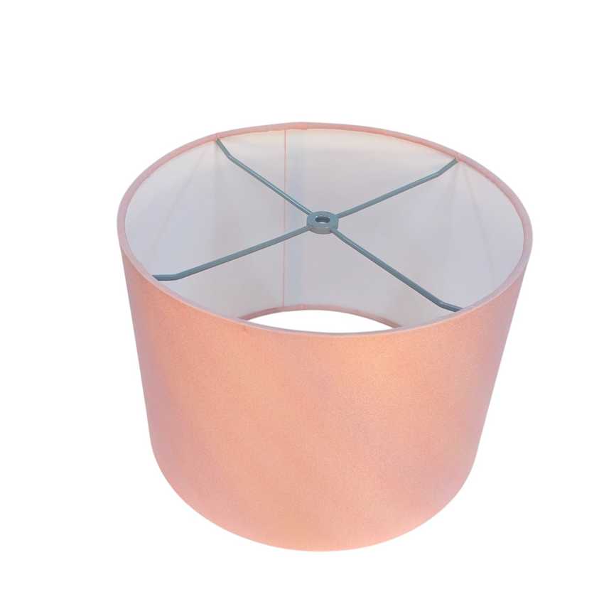 Light Pink Japanese Silk Drum Lampshade | Handmade Komon Fabric Shade | 6–16 Inch Sizes