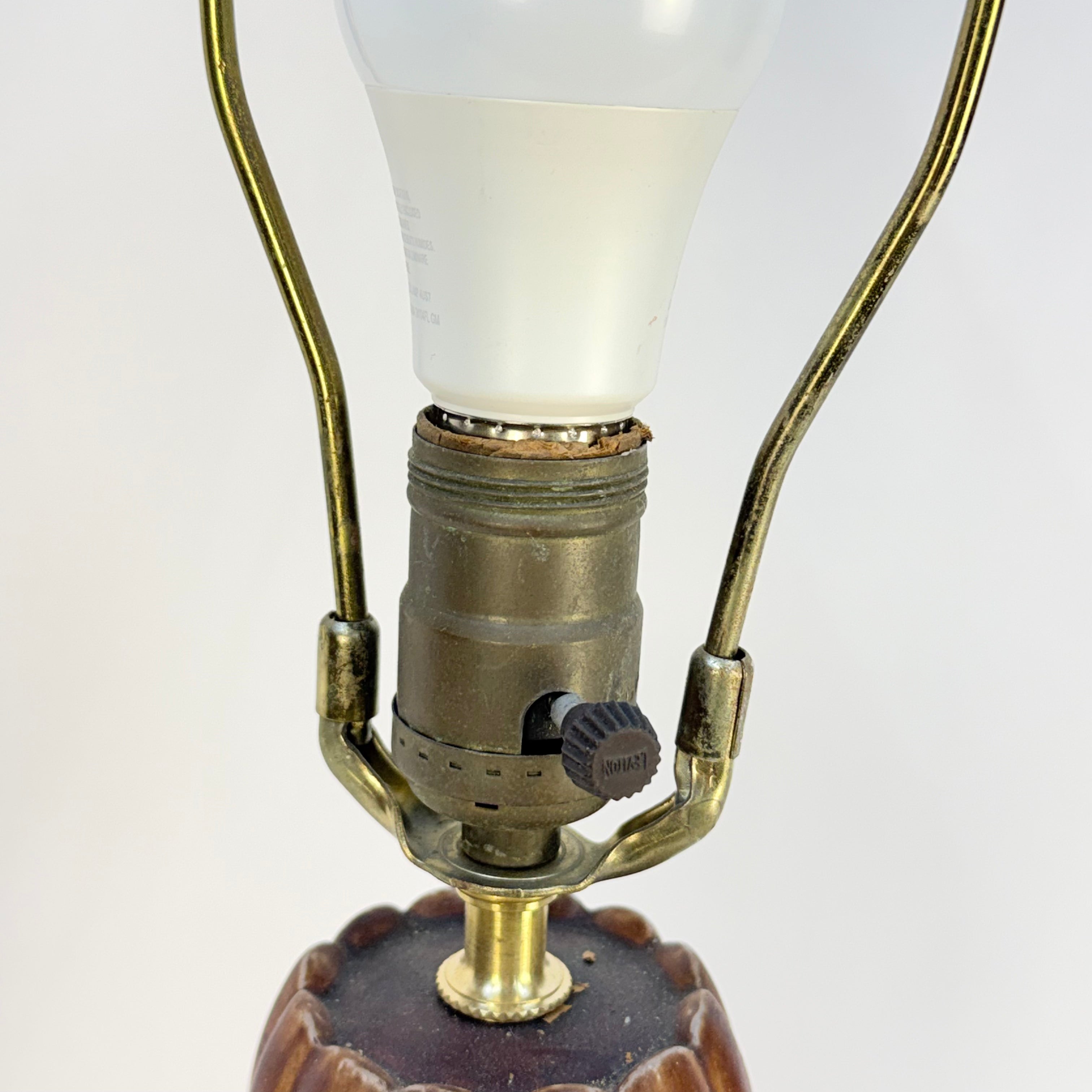 French Art Nouveau Red Lamp with Gold Detail