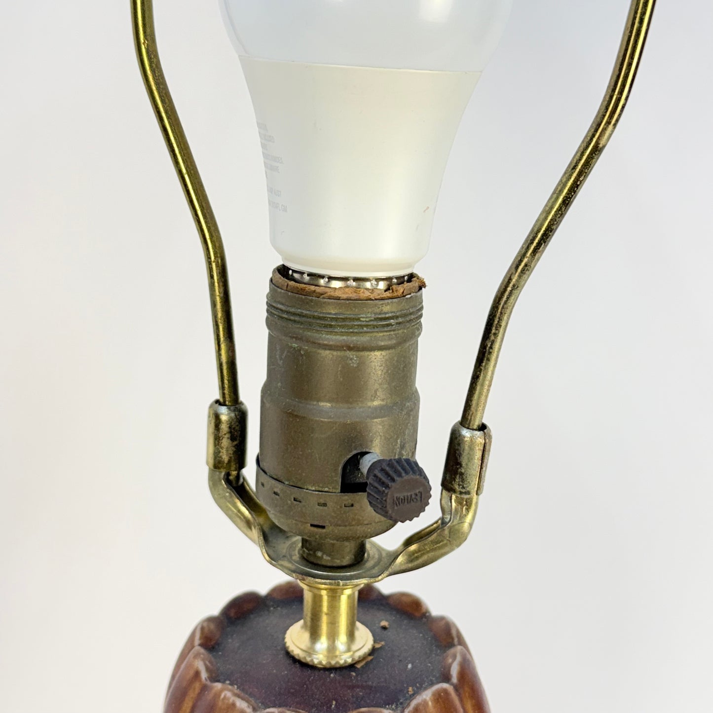 French Art Nouveau Red Lamp with Gold Detail