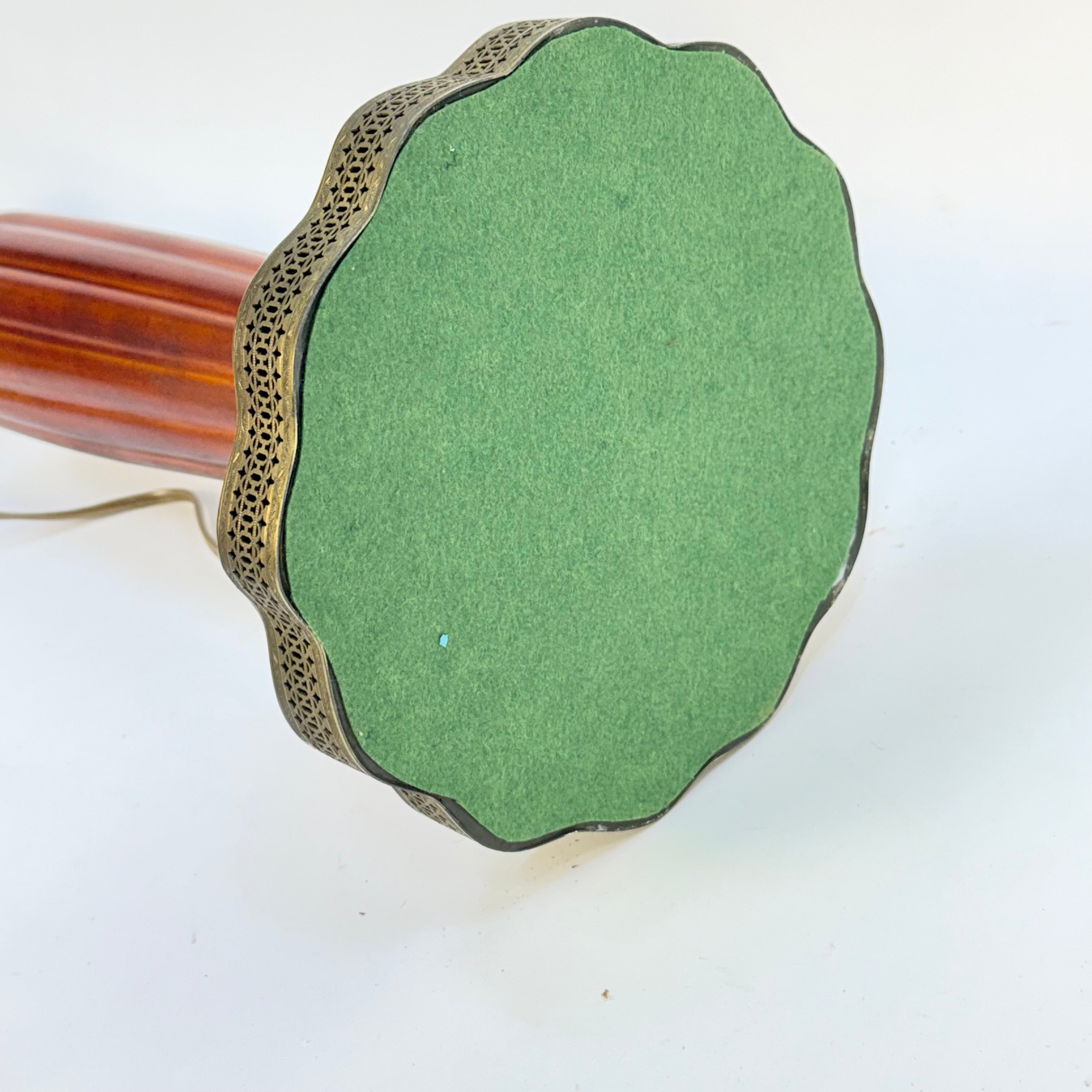 French Art Nouveau Red Lamp with Gold Detail