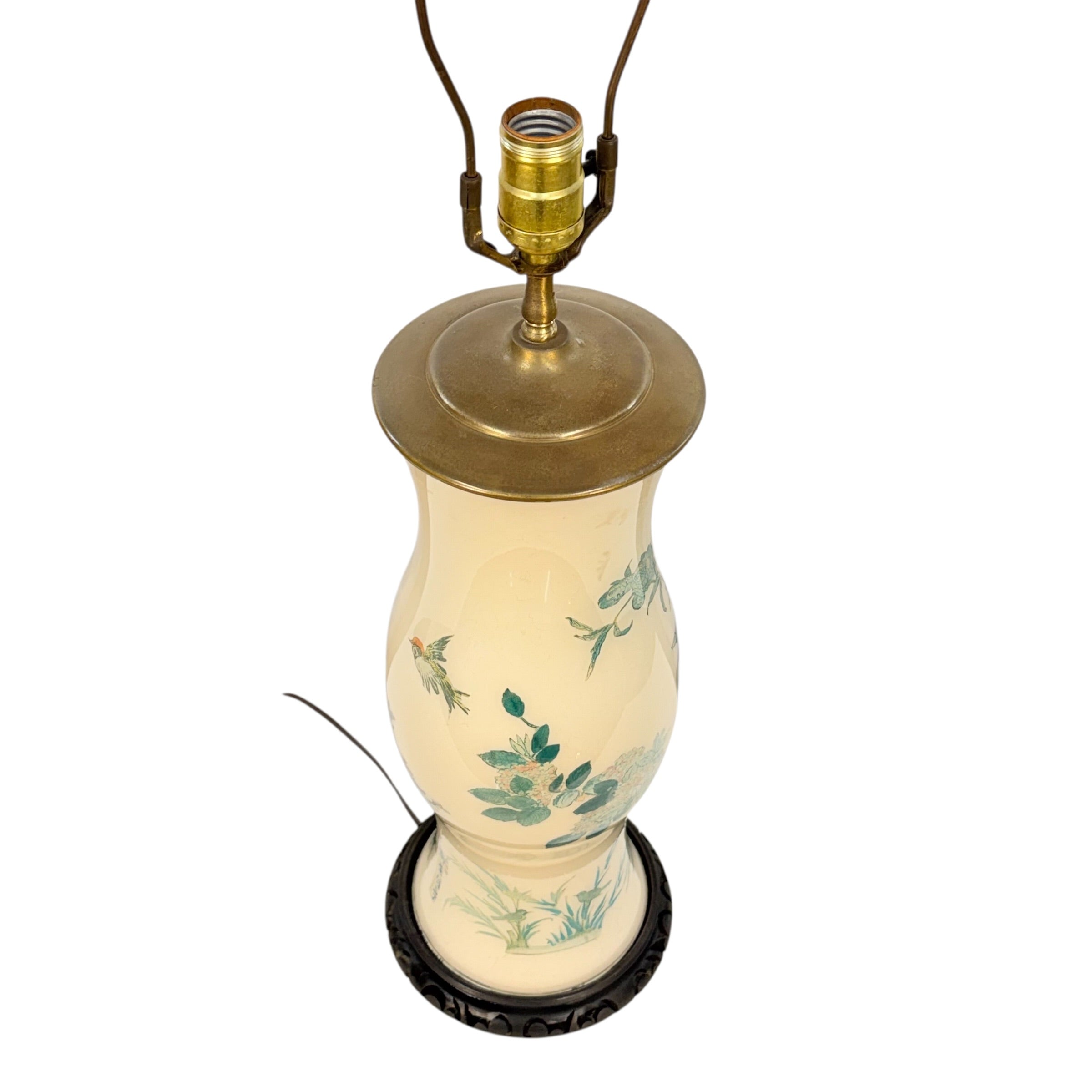 Tall Handmade Reverse Decoupage Lamp, Accent Decoupage Lamp, Vintage Floral Tall Lamp