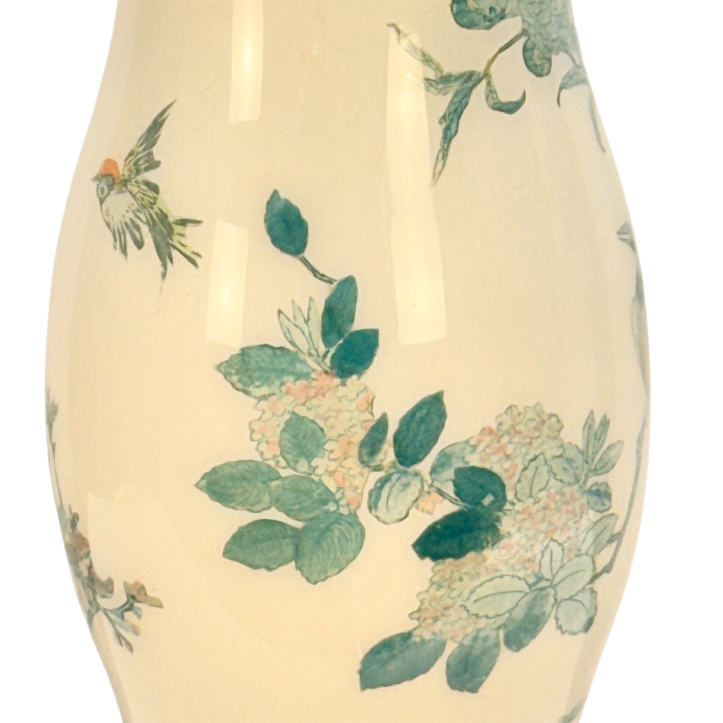 Tall Handmade Reverse Decoupage Lamp, Accent Decoupage Lamp, Vintage Floral Tall Lamp