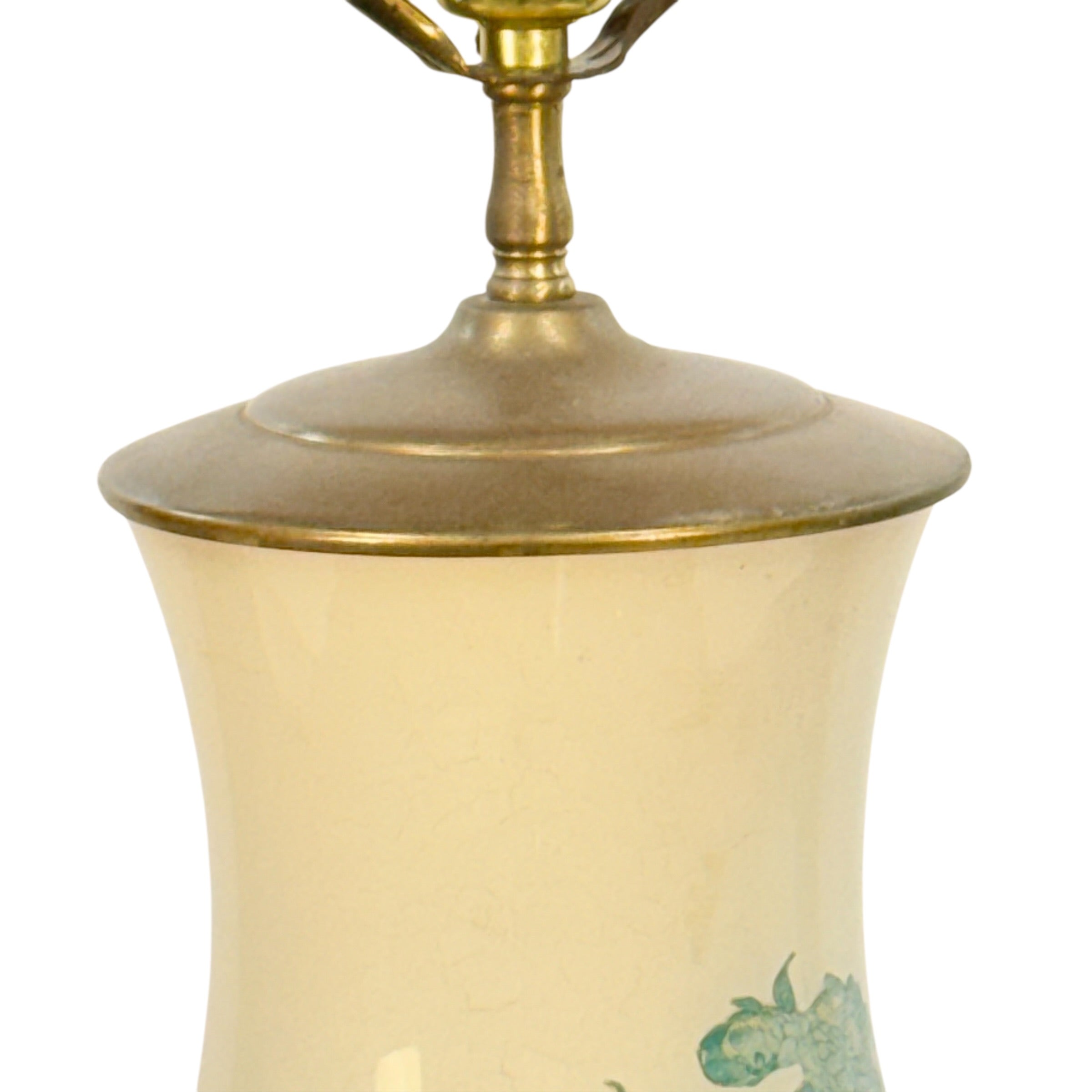 Tall Handmade Reverse Decoupage Lamp, Accent Decoupage Lamp, Vintage Floral Tall Lamp