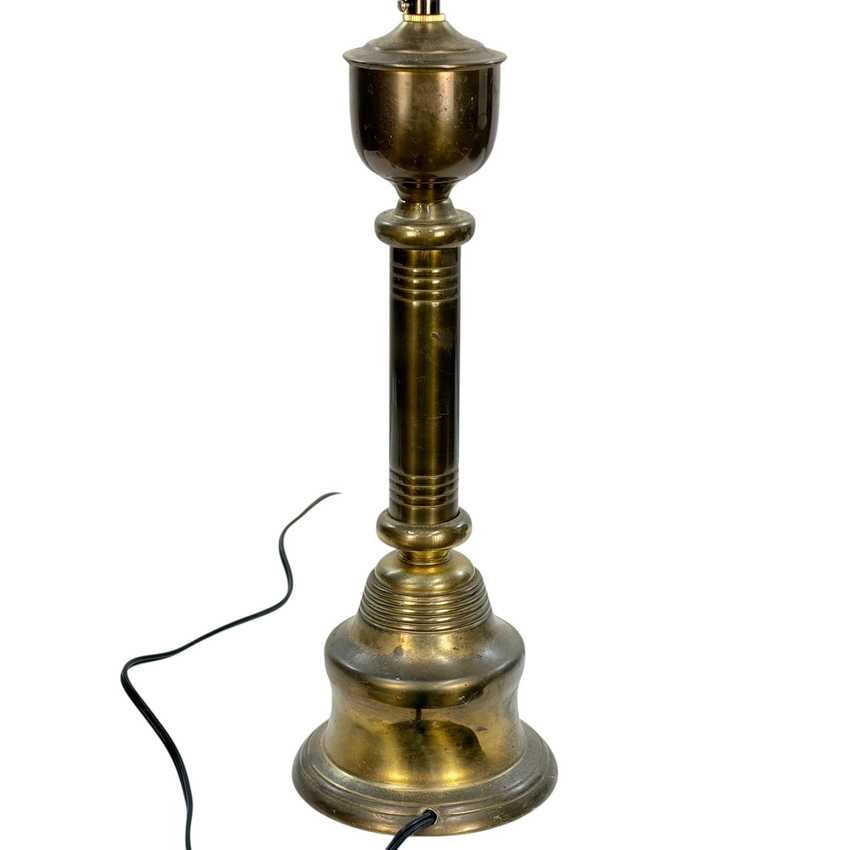 Small Vintage Brass Table Lamp, Dark Patina Accent Lamp, 20.5 Inch Brass Lamp, Clip On Shade Lamp, Traditional Vintage Lighting