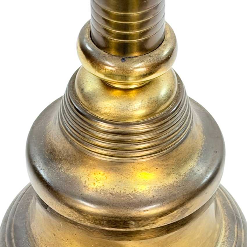 Small Vintage Brass Table Lamp, Dark Patina Accent Lamp, 20.5 Inch Brass Lamp, Clip On Shade Lamp, Traditional Vintage Lighting
