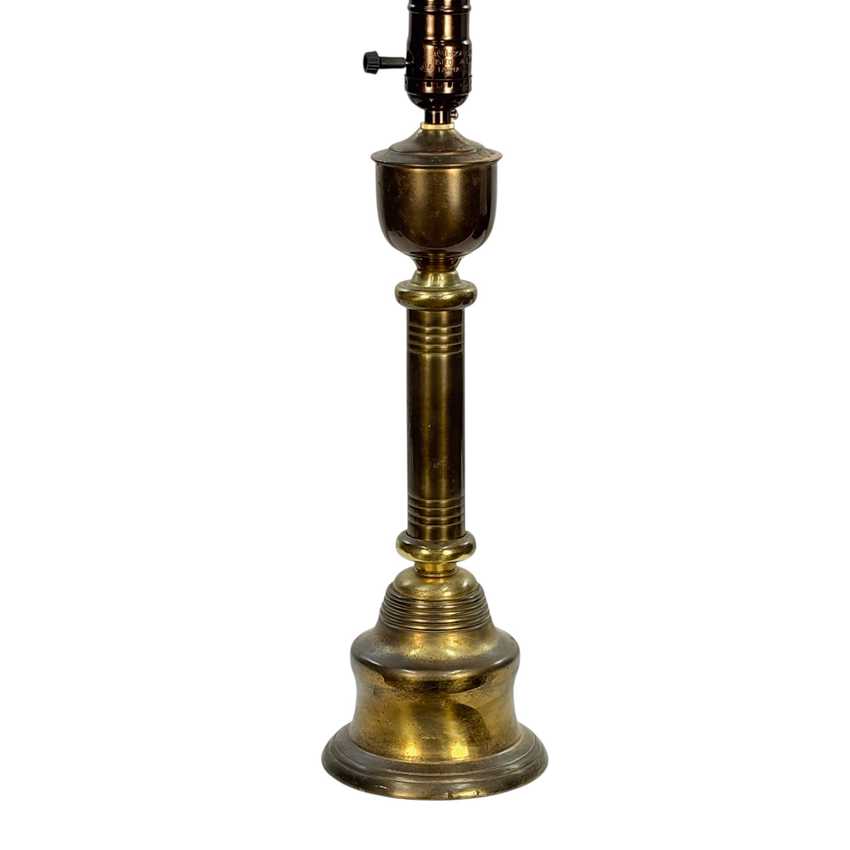Small Vintage Brass Table Lamp, Dark Patina Accent Lamp, 20.5 Inch Brass Lamp, Clip On Shade Lamp, Traditional Vintage Lighting
