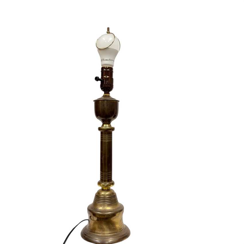 Small Vintage Brass Table Lamp, Dark Patina Accent Lamp, 20.5 Inch Brass Lamp, Clip On Shade Lamp, Traditional Vintage Lighting