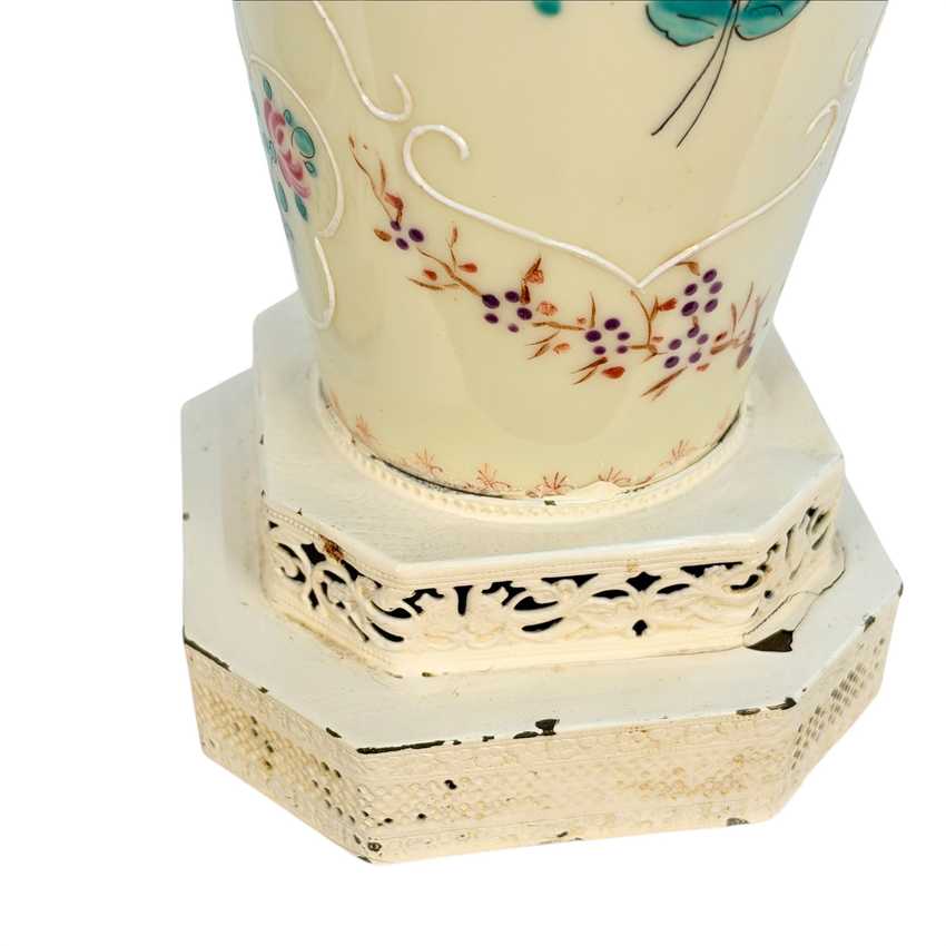 Vintage Squirrel Crest Table Lamps Pair, Hand Painted Floral Ceramic Lamps, Pink Rose Lamps, Ornate Filigree Bases