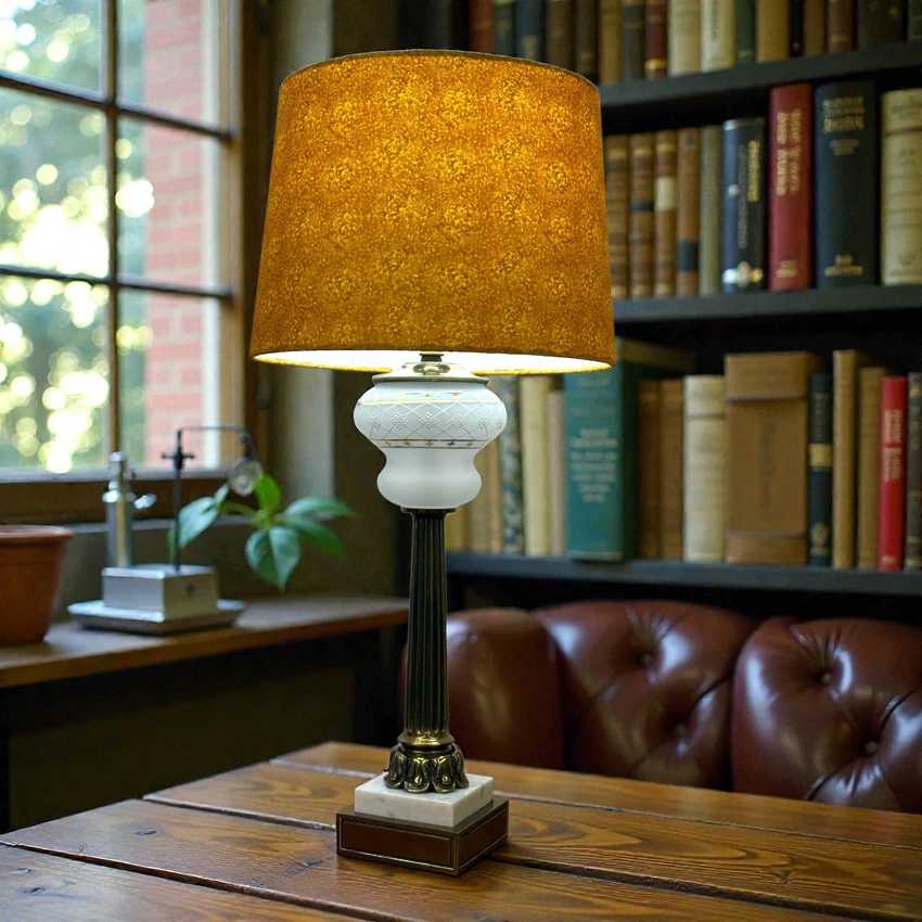 Tall Mid Century Column Lamp