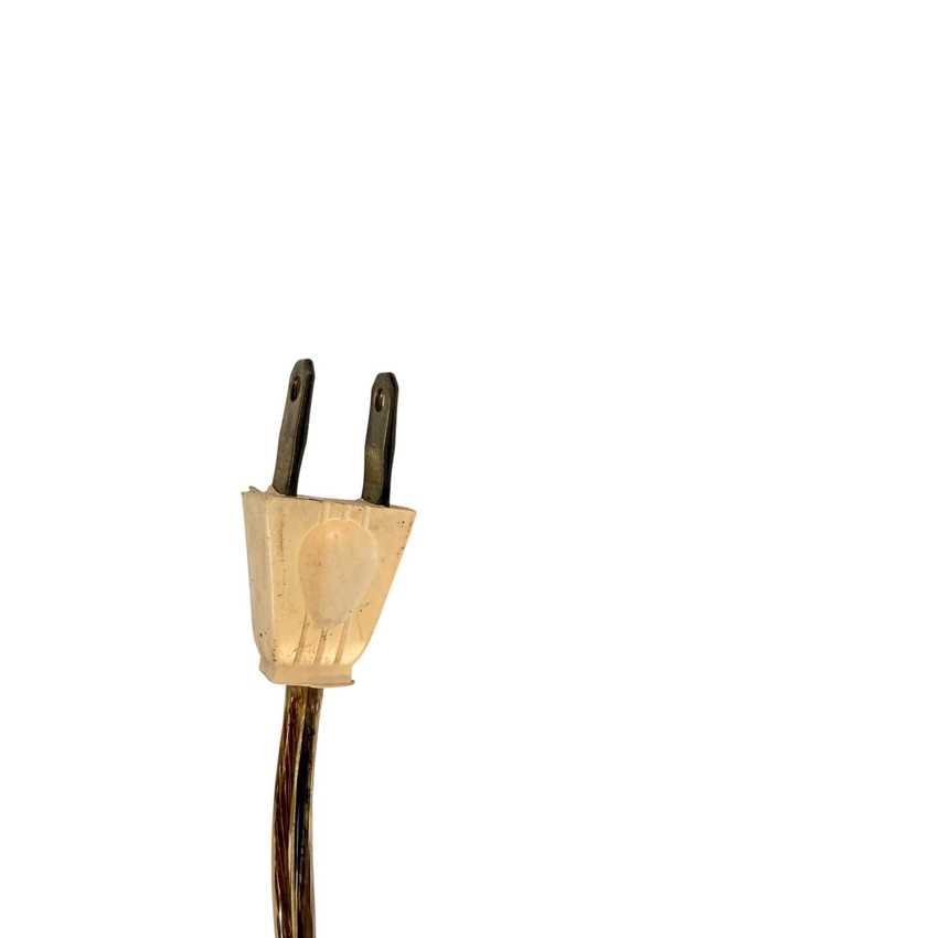 Tall Vintage Diamond Pattern Crystal Glass Lamp | Table Lamp | Brass and Black Vintage Lamp