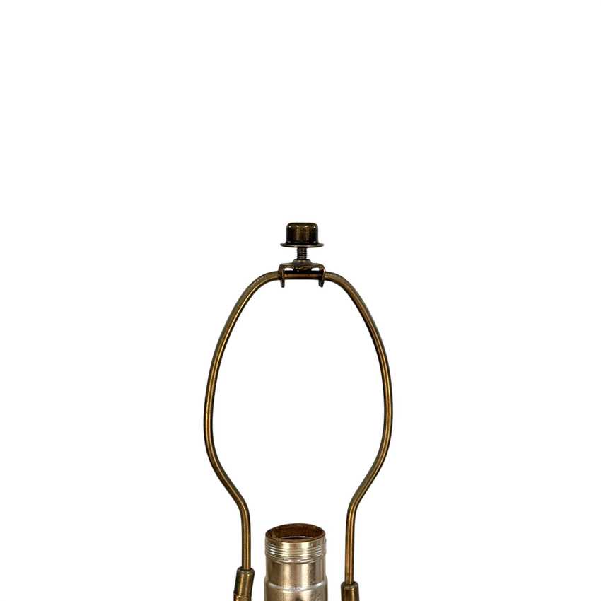 Tall Vintage Diamond Pattern Crystal Glass Lamp | Table Lamp | Brass and Black Vintage Lamp