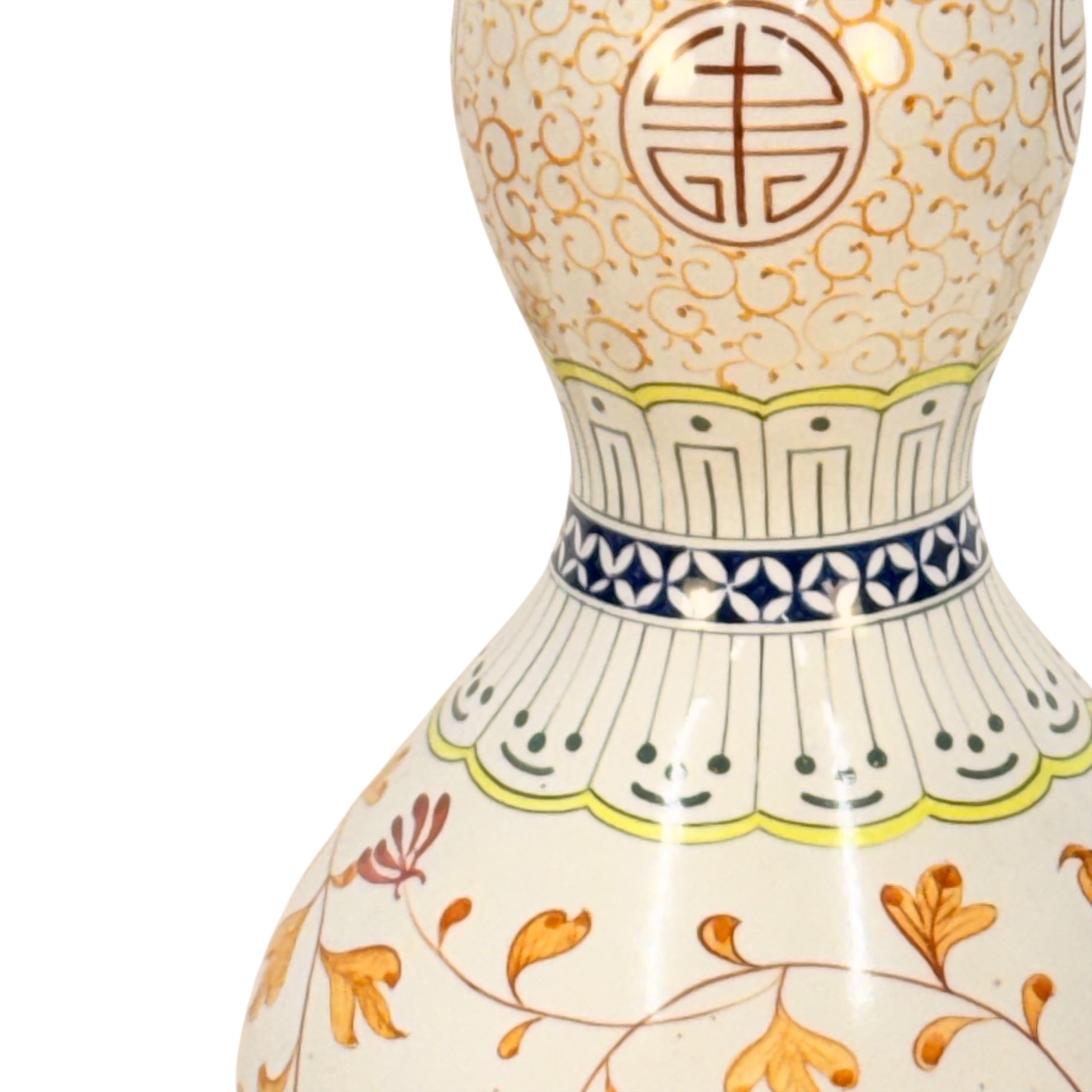 Vintage Chinese Handmade Gourd Lamp, Unique Double Gourd Table Lamp, Boho Asian Accent Lamp