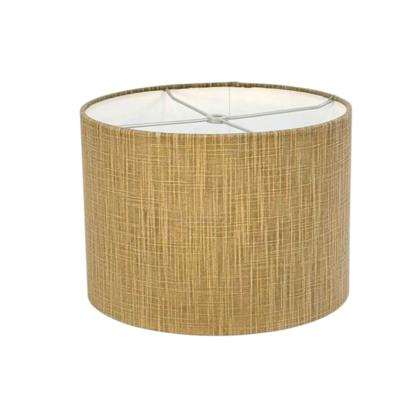 12 Inch Drum Lampshade Covered in Textured Fabric
