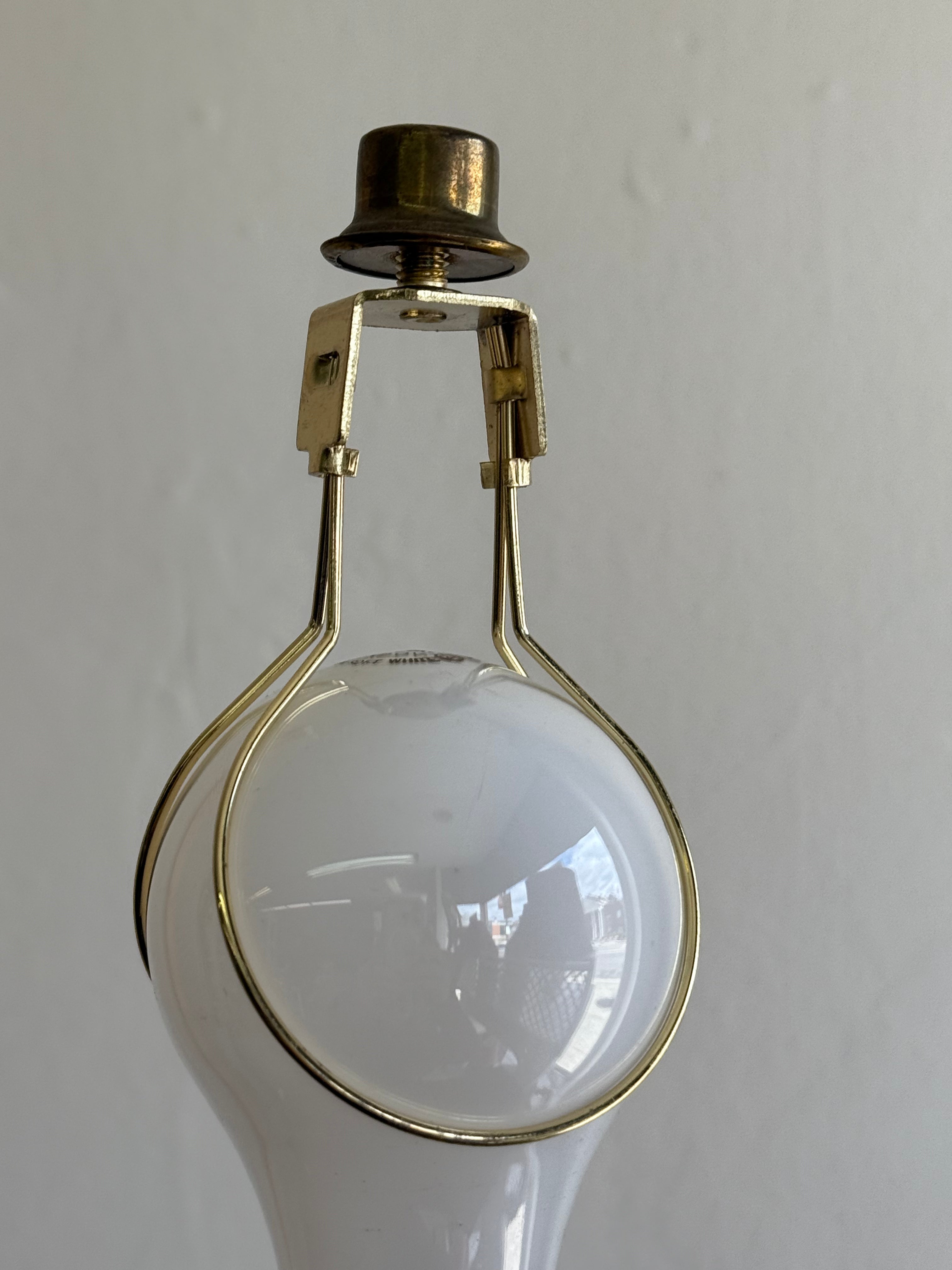 Turquoise Feathered Glass Electrified Oil Lamp