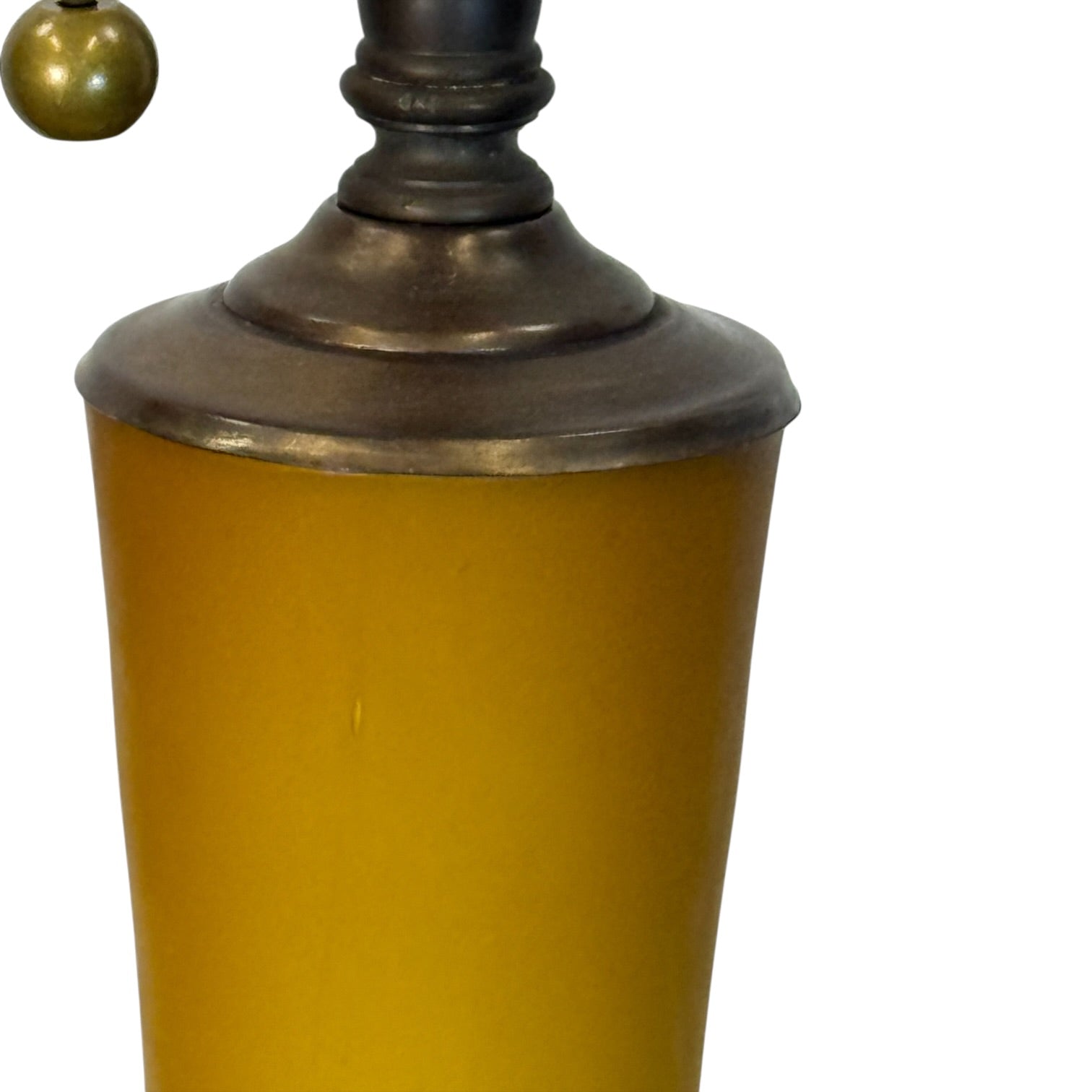 Vintage Uranium Glass Table Lamp | Glows Under Black Light | Custom Restored Lamp with Hand-Painted Wood Base