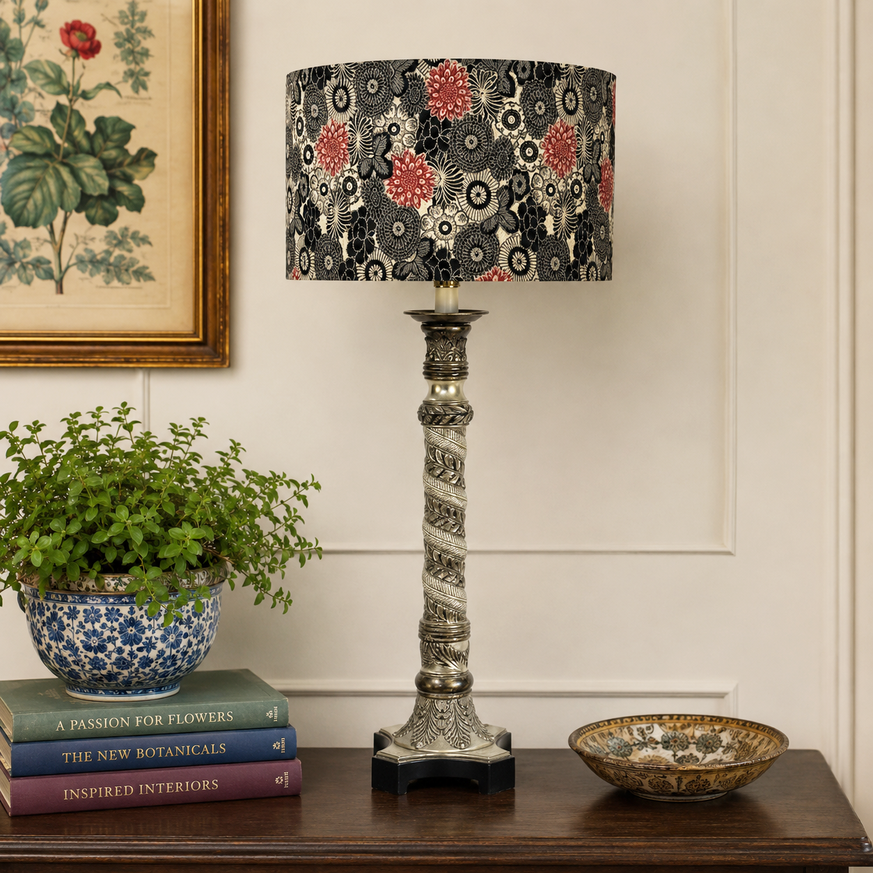 Vintage Uttermost 34” Tall Table Lamp | Gold Bronze Spiral Vine Lamp | Large Statement Lighting