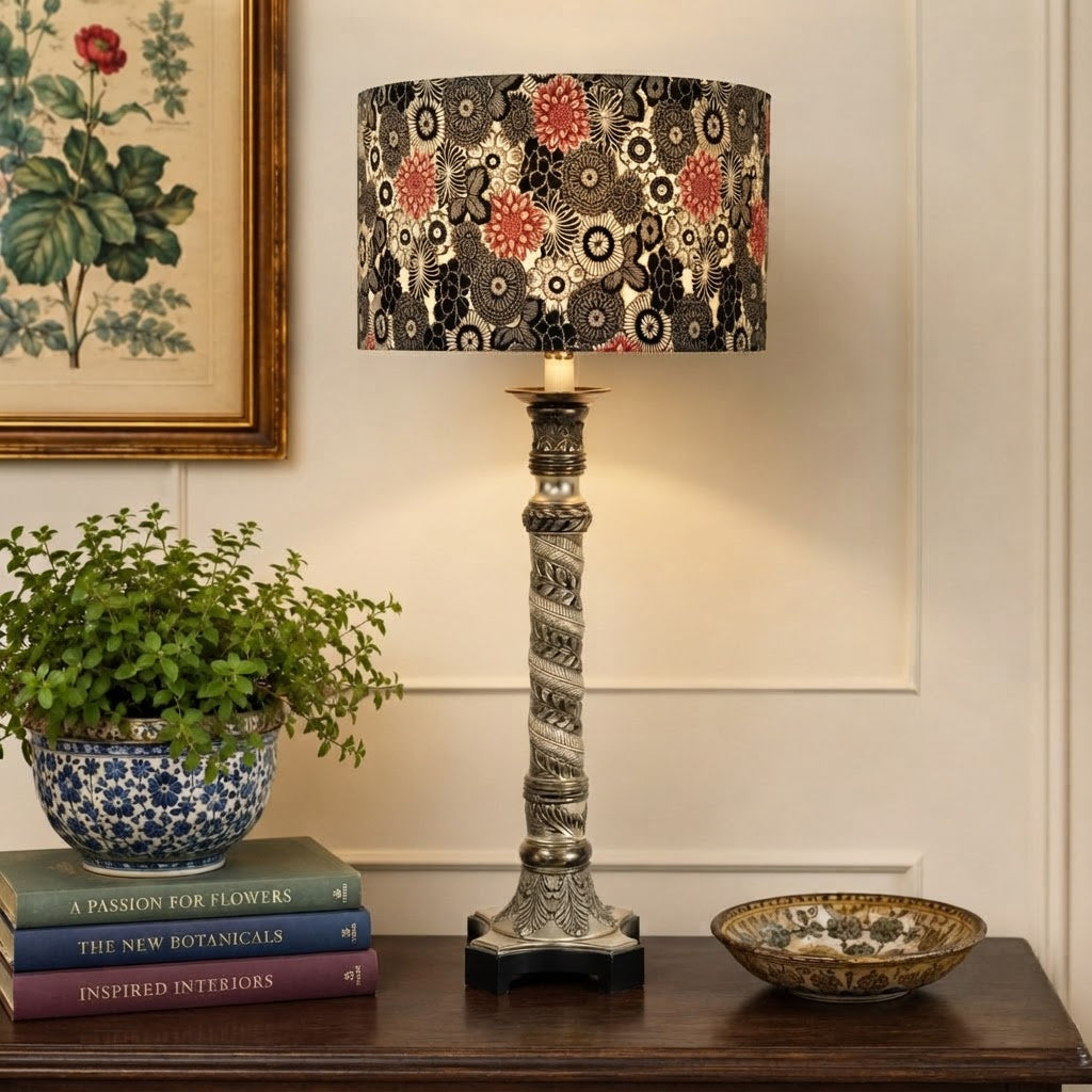 Vintage Uttermost 34” Tall Table Lamp | Gold Bronze Spiral Vine Lamp | Large Statement Lighting